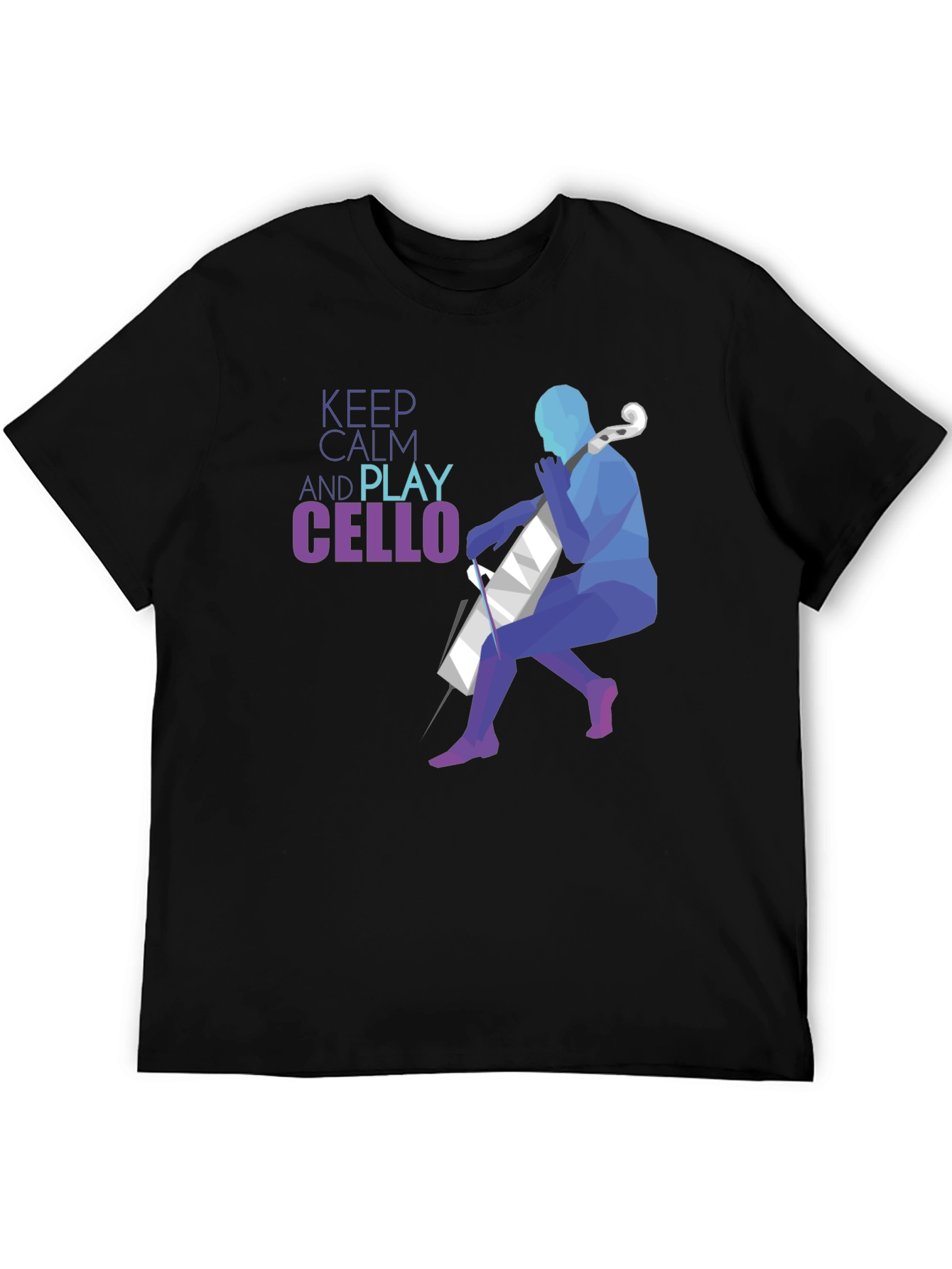 Keep Calm and Play Cello Graphic T-Shirt