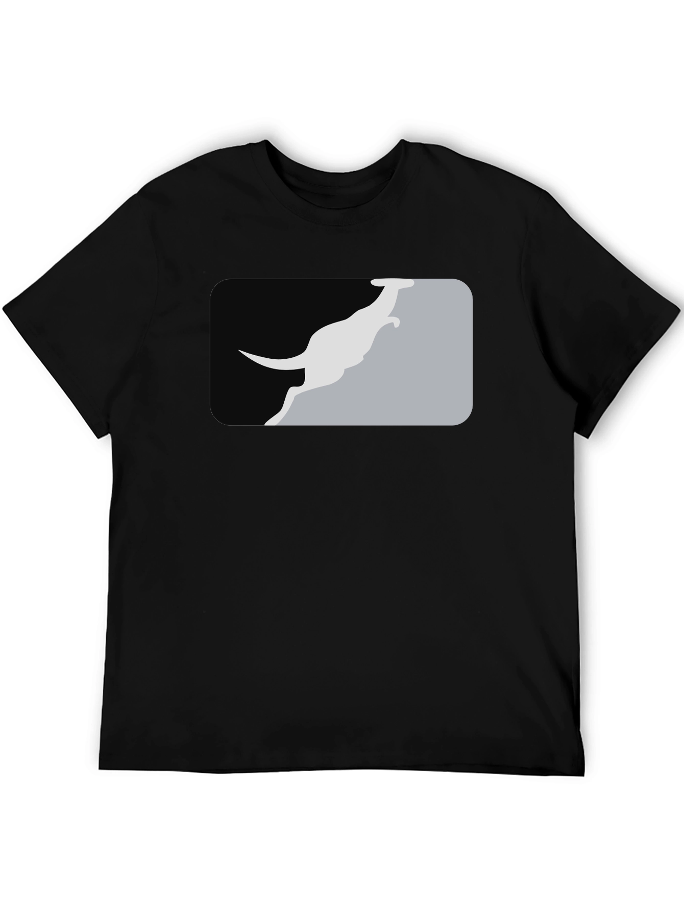 Kangaroo Silhouette Graphic Tee - Black Casual Shirt