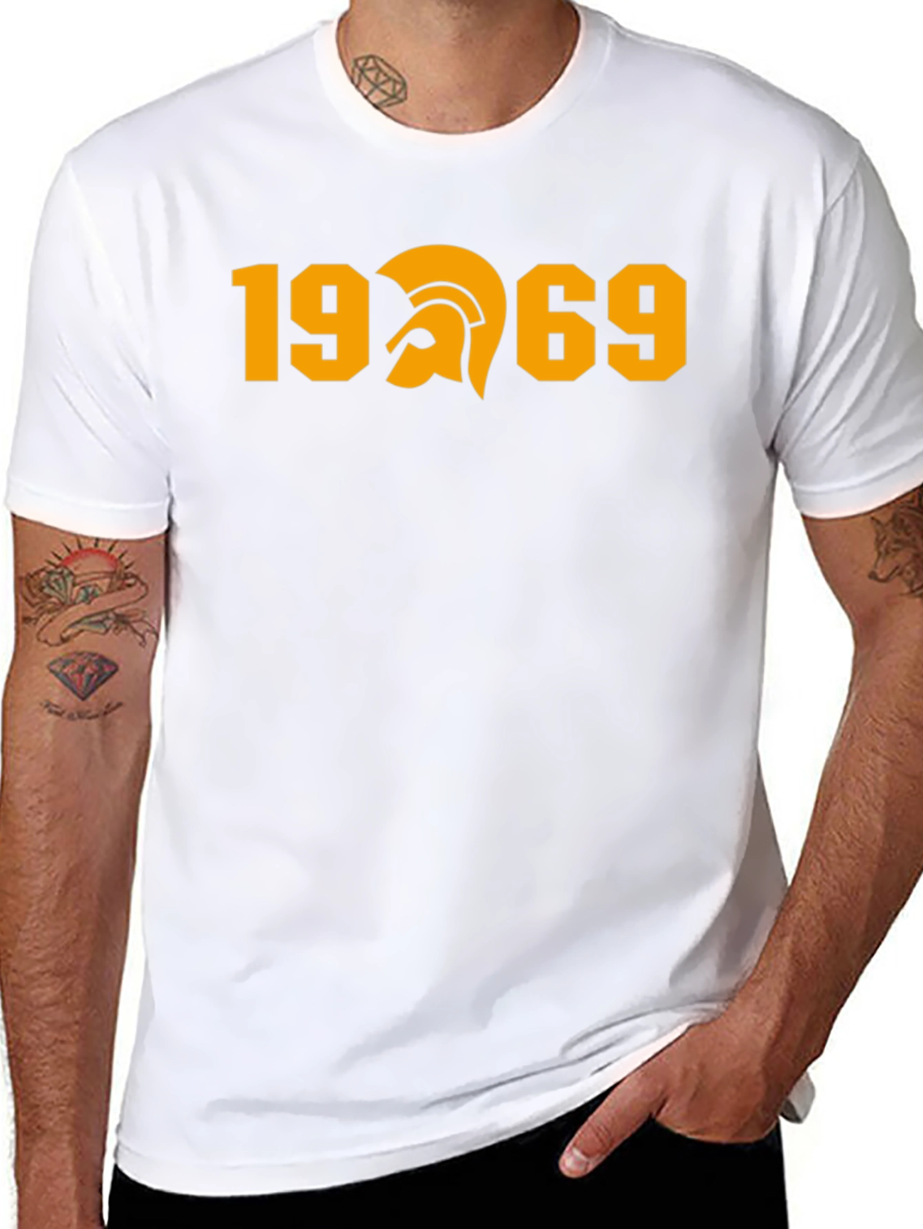 1969 Trojan Helmet Graphic Tee - Black