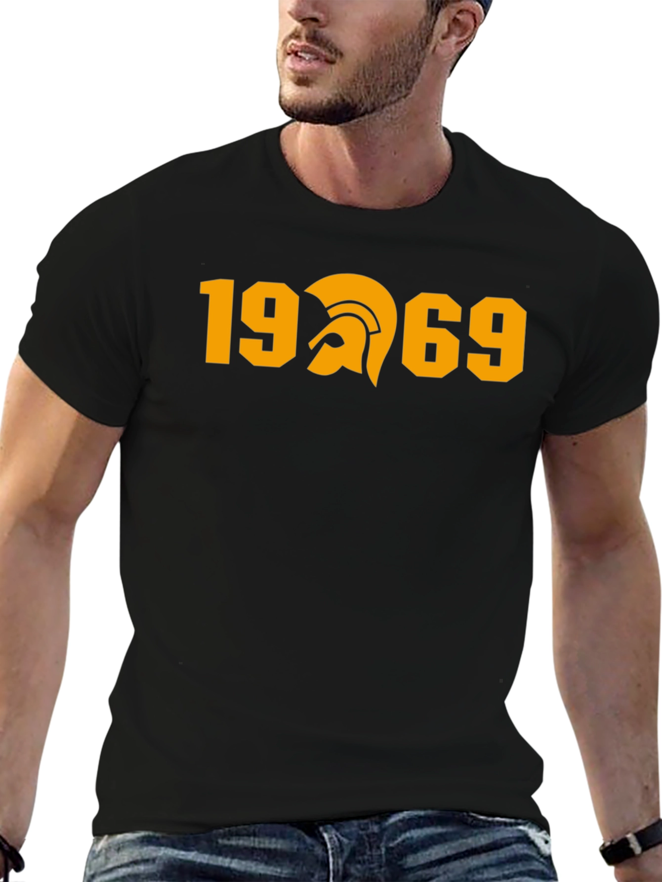 1969 Trojan Helmet Graphic Tee - Black