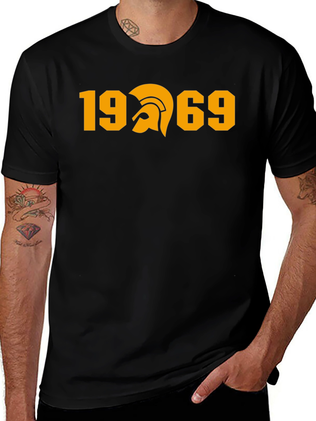 1969 Trojan Helmet Graphic Tee - Black
