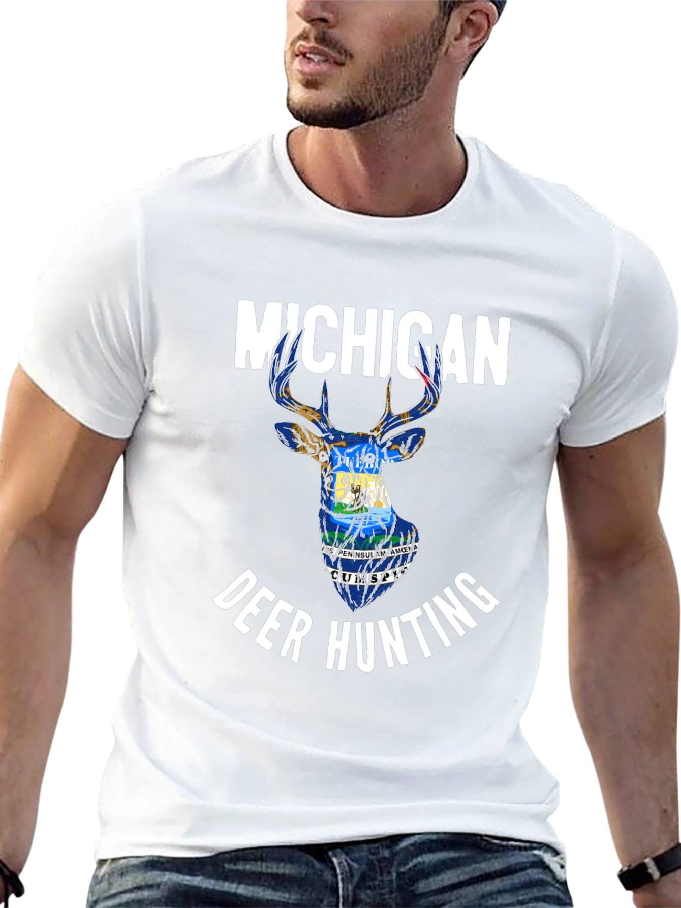 Michigan Deer Hunting Black T-Shirt