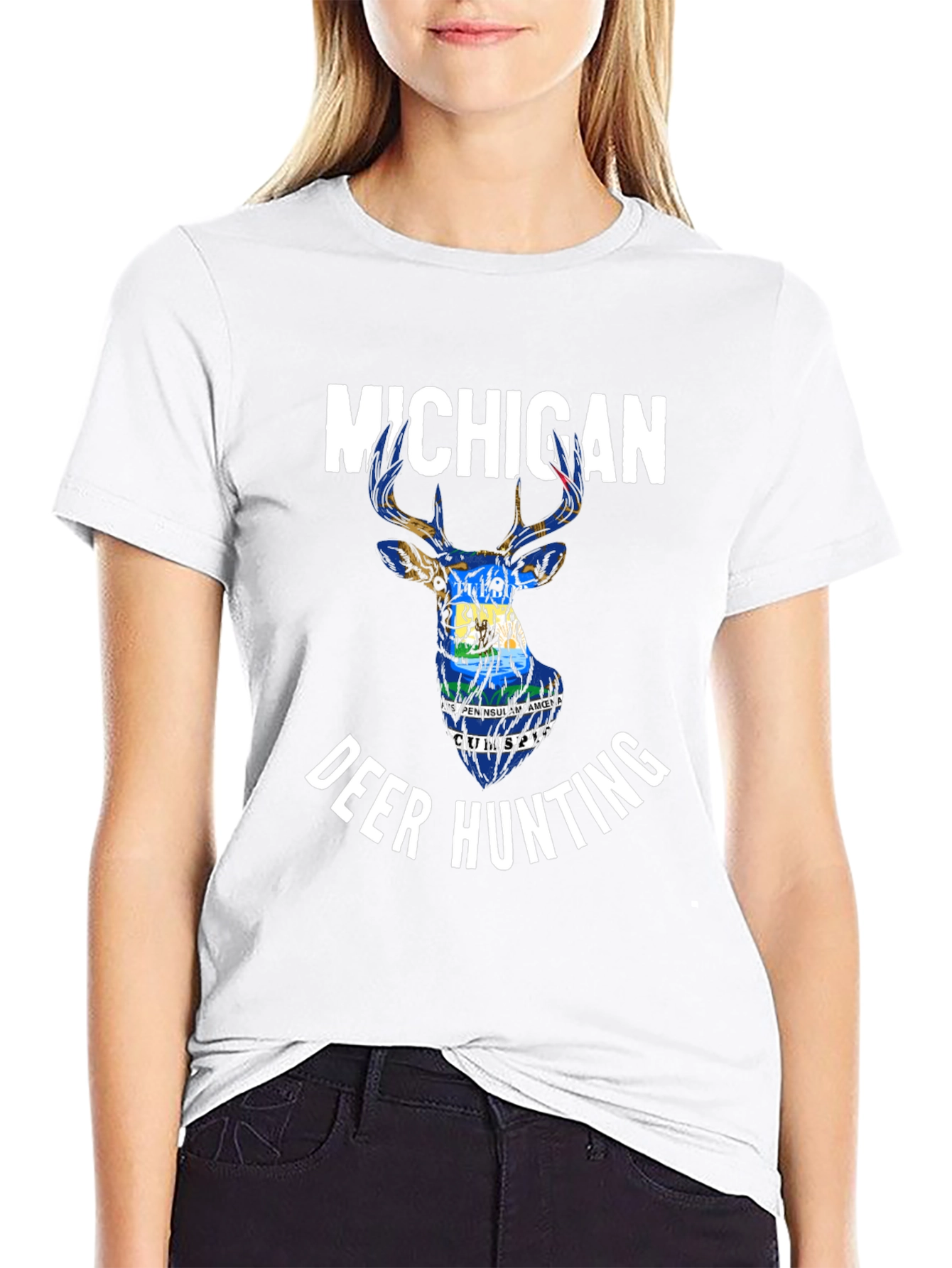 Michigan Deer Hunting Black T-Shirt