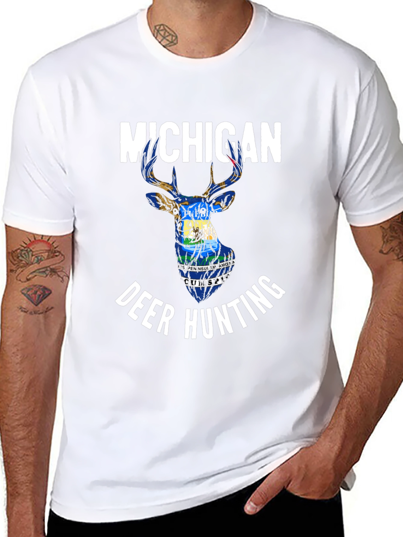 Michigan Deer Hunting Black T-Shirt