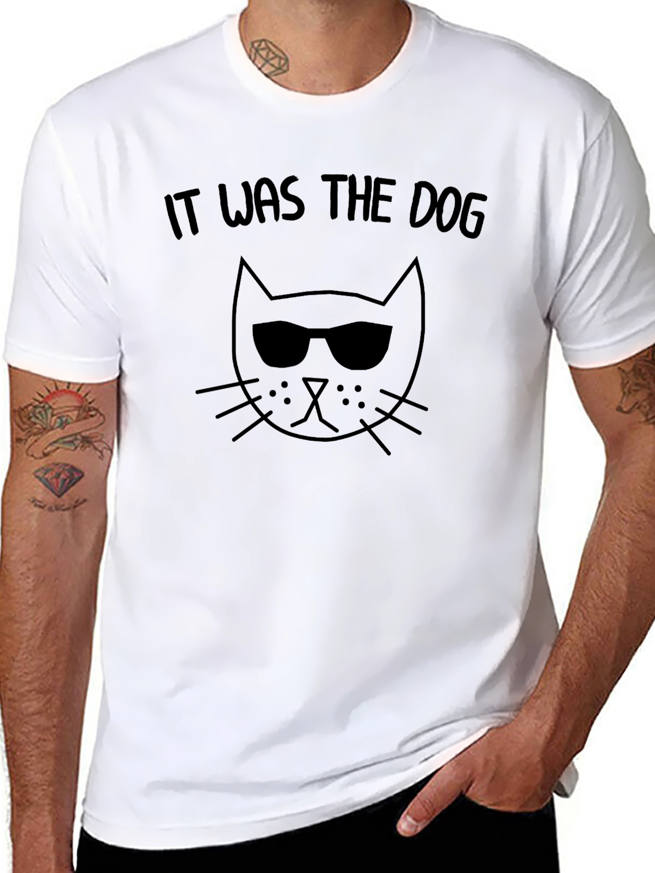 Cool Cat T-Shirt - It Was The Dog Tee