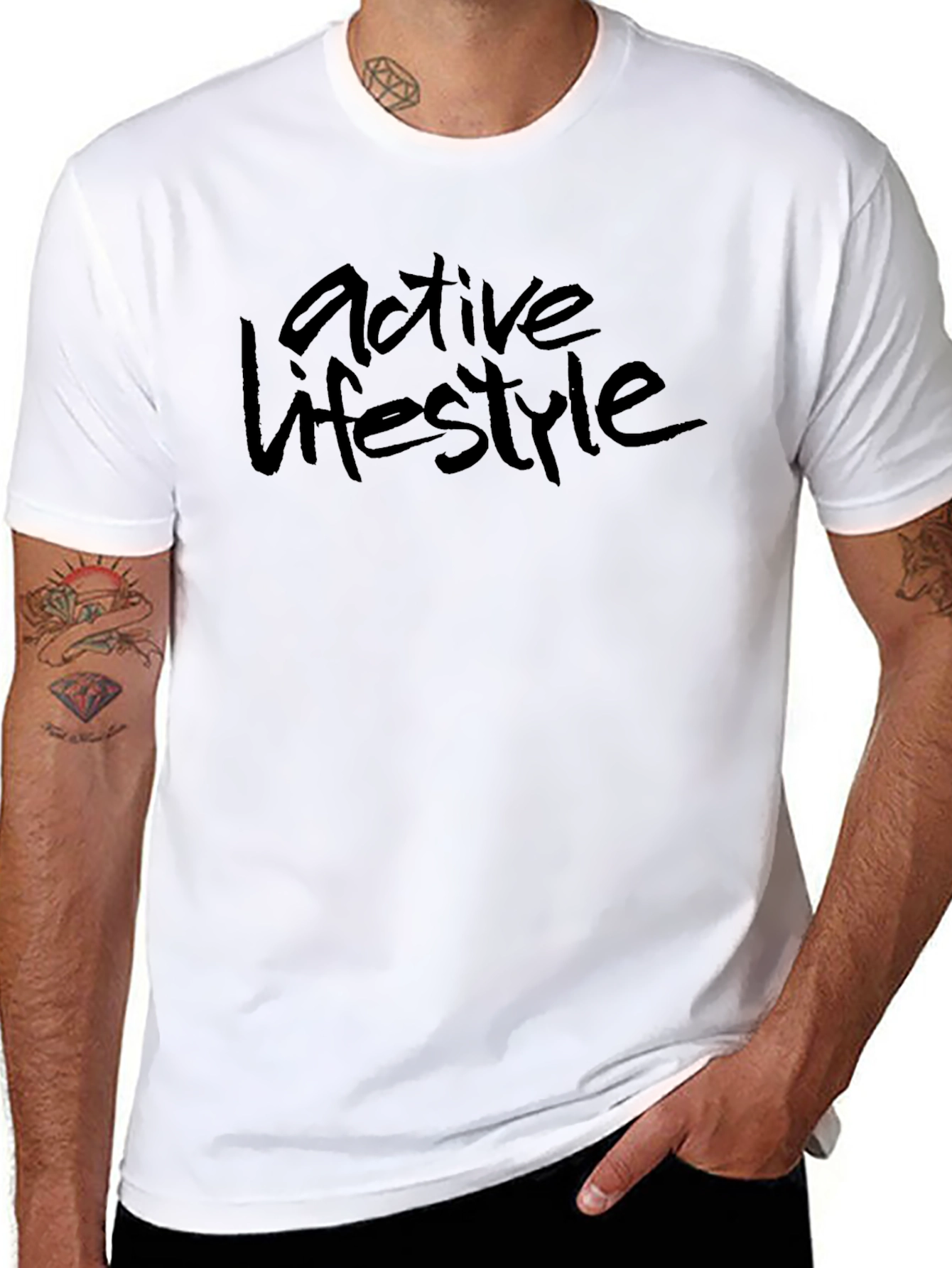 Active Lifestyle Black Graphic Tee