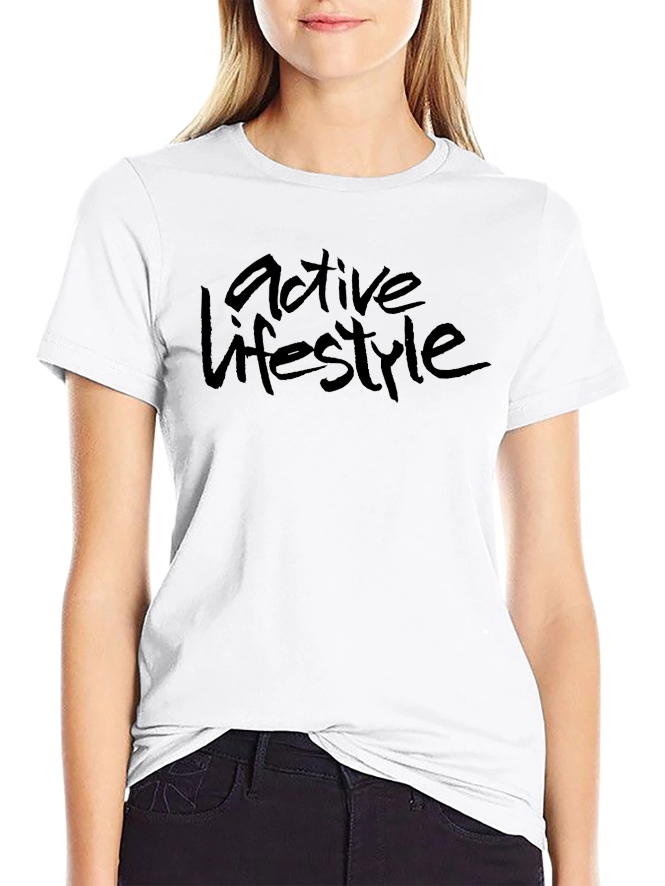 Active Lifestyle Black Graphic Tee