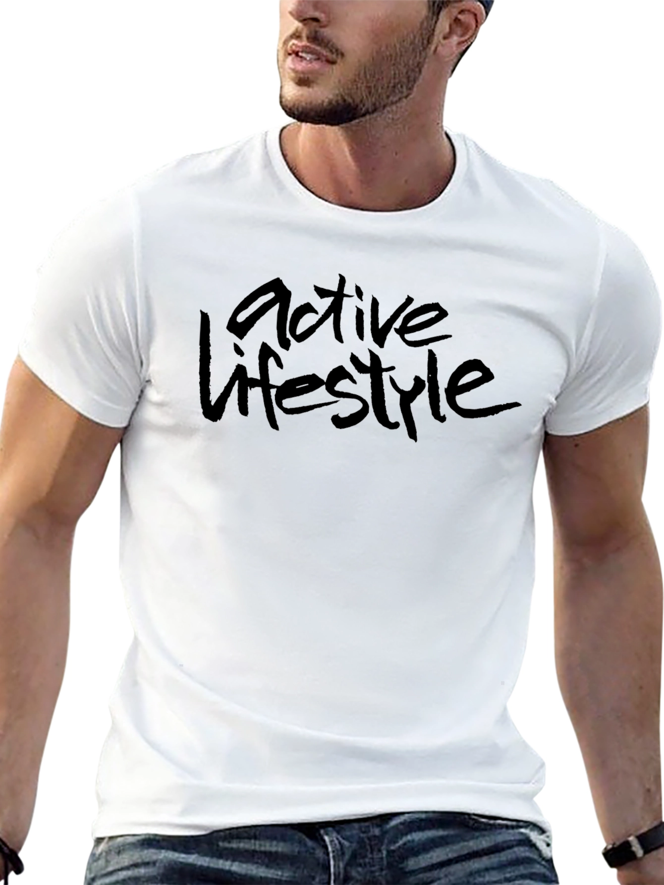 Active Lifestyle Black Graphic Tee