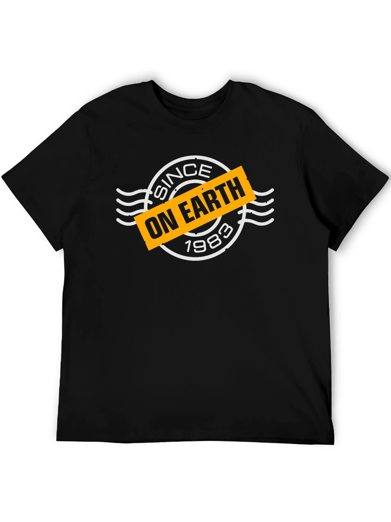 Since On Earth 1983 Black Graphic Tee