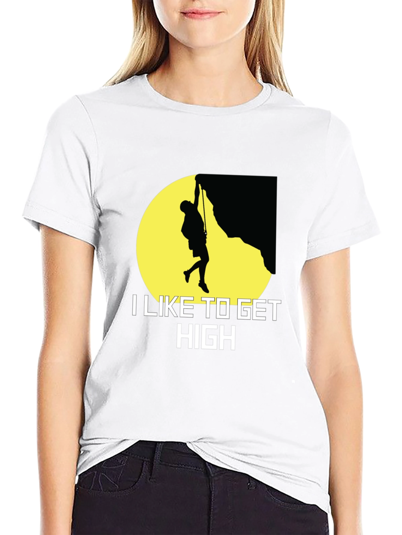 I Like to Get High Rock Climbing Graphic T-Shirt