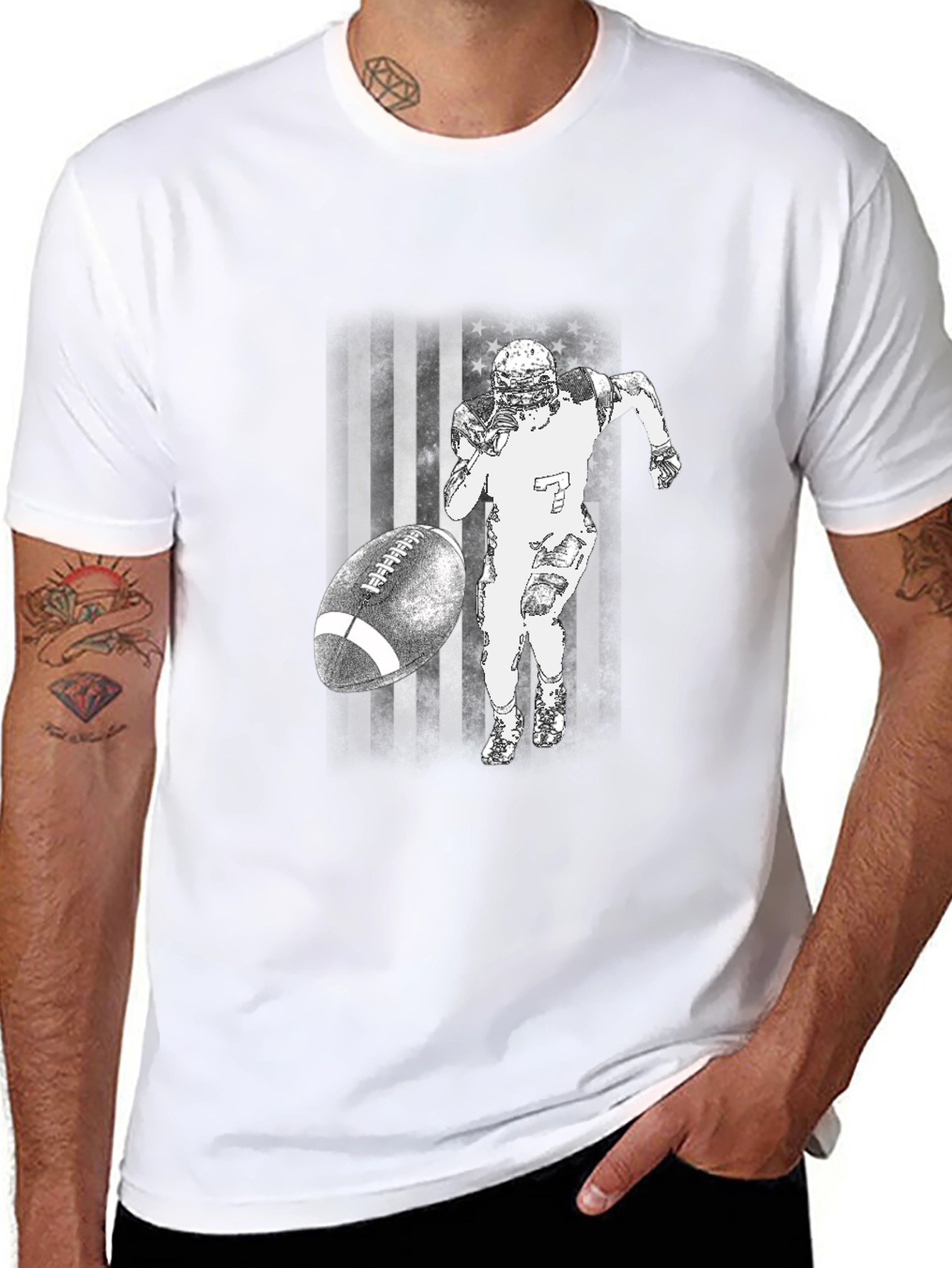 American Football T-Shirt - Patriotic Design