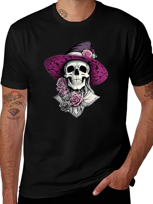 Skull Witch T-Shirt: Gothic Halloween Style