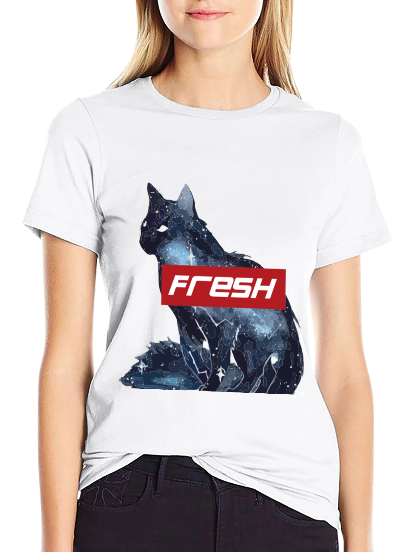 Fresh Galaxy Cat T-Shirt - Stylish Black Tee