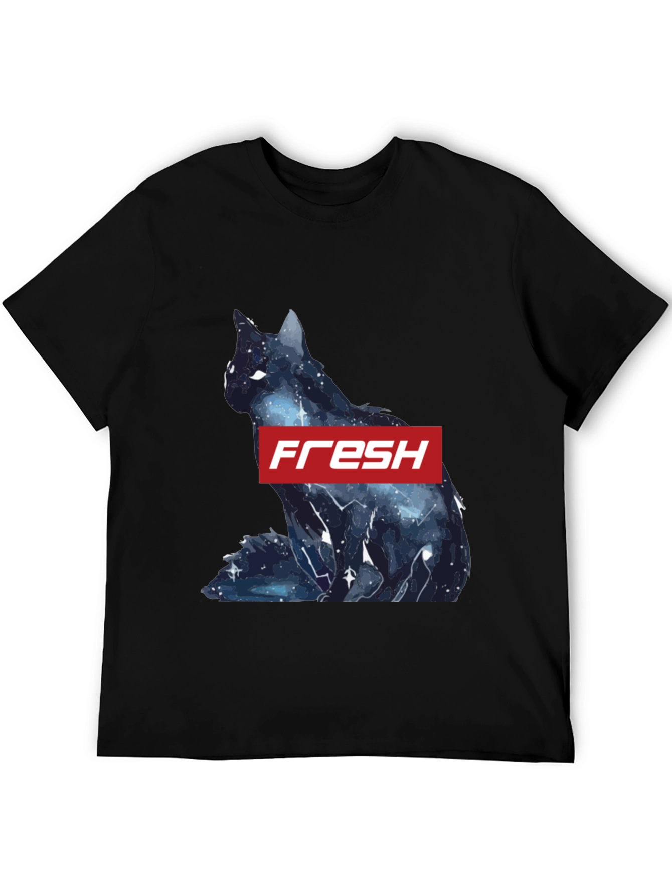 Fresh Galaxy Cat T-Shirt - Stylish Black Tee