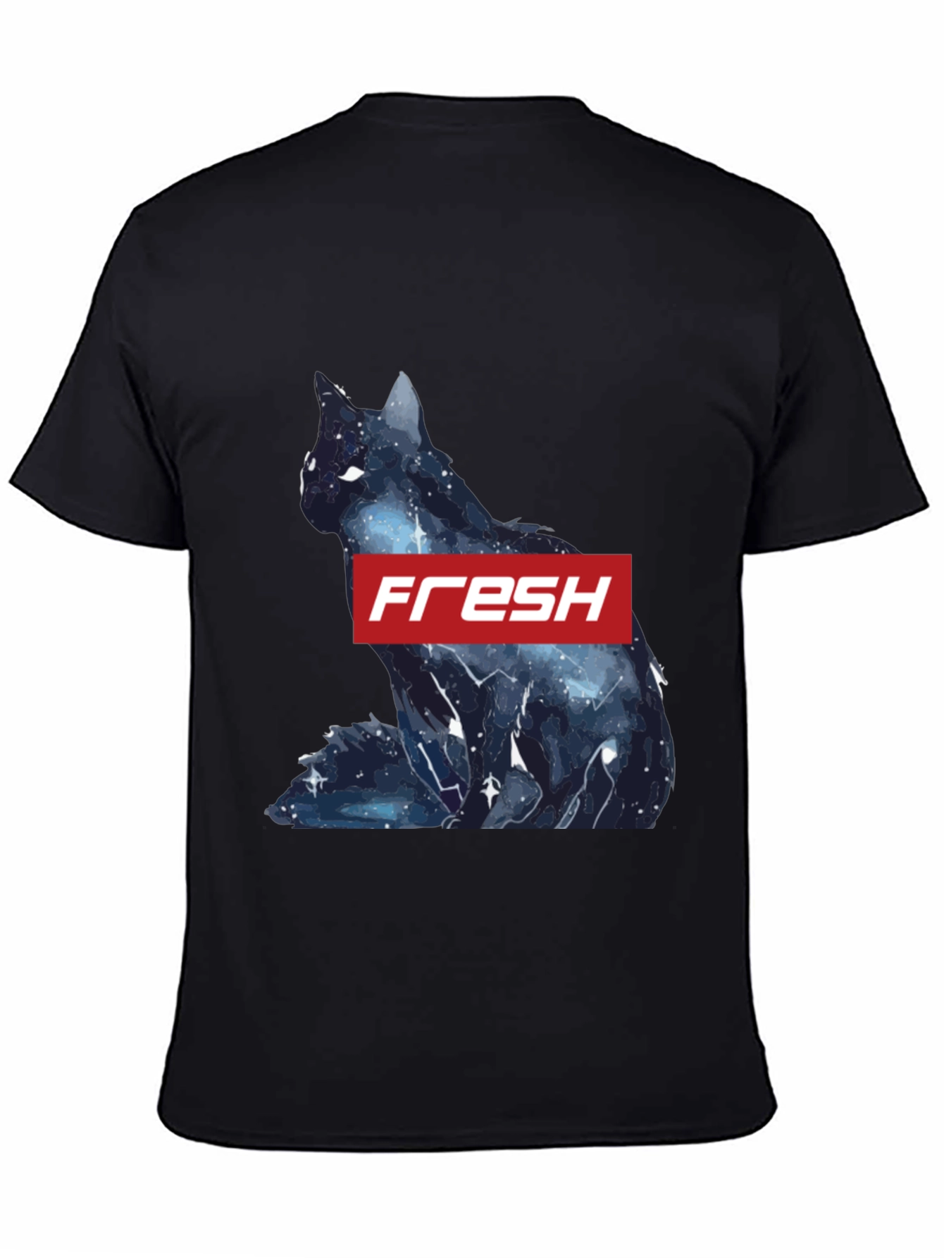 Fresh Galaxy Cat T-Shirt - Stylish Black Tee