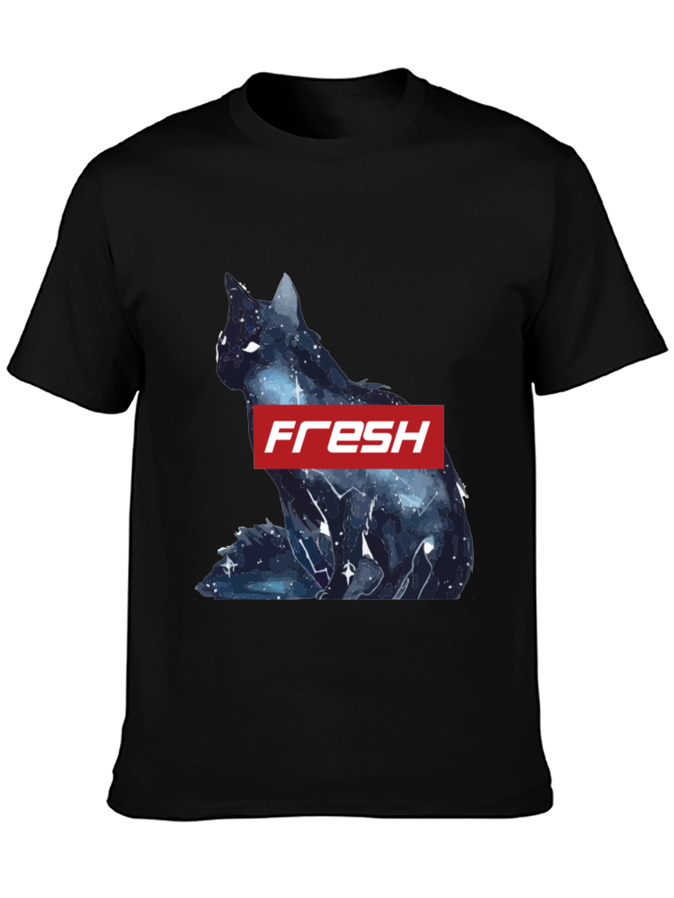 Fresh Galaxy Cat T-Shirt - Stylish Black Tee