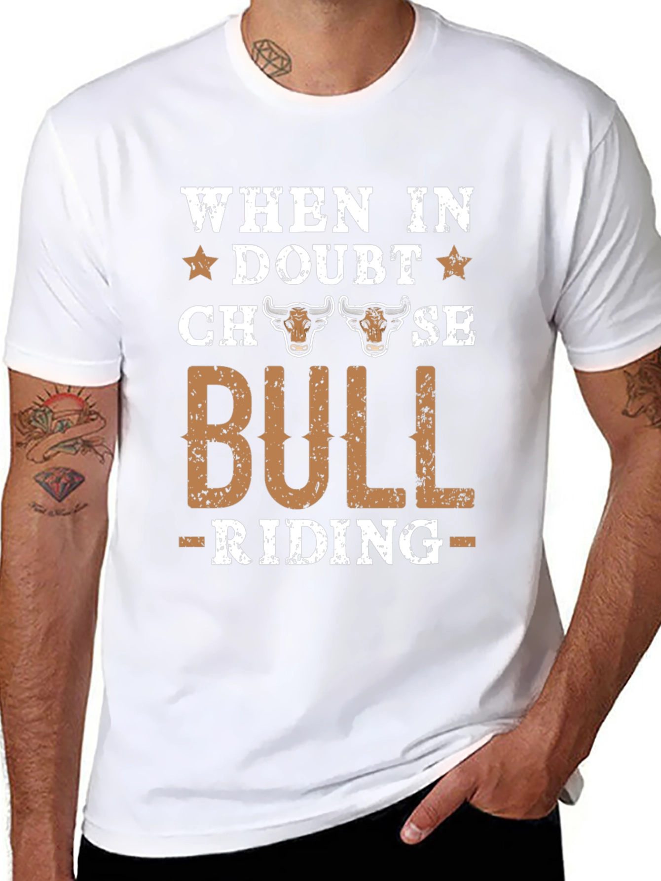 Bull Riding Graphic Tee - Western Style T-Shirt
