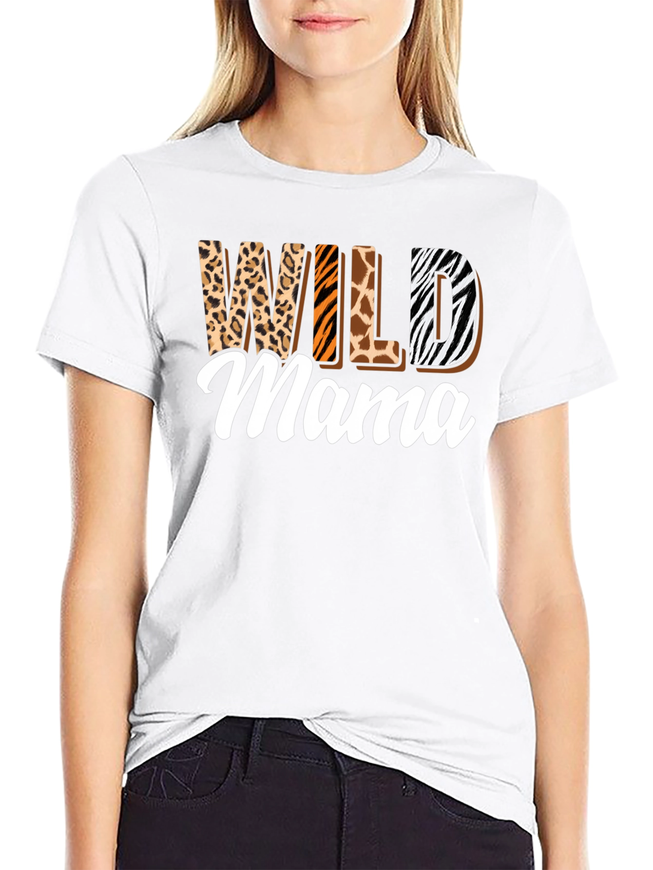 Wild Mama Animal Print Graphic T-Shirt