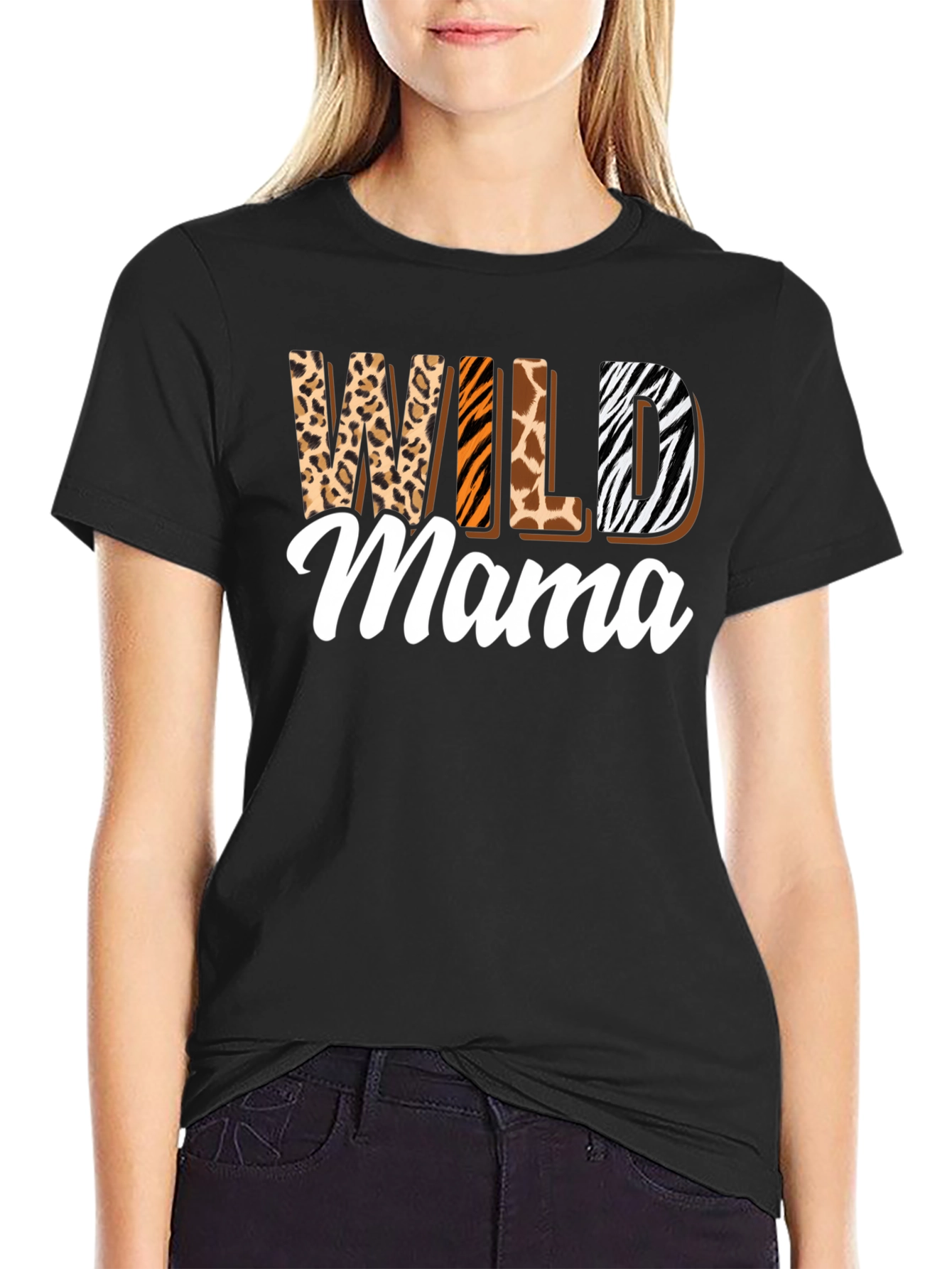 Wild Mama Animal Print Graphic T-Shirt