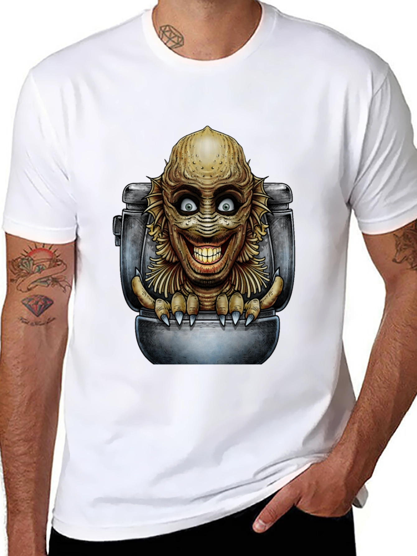 Creature Toilet Humor T-Shirt - Black