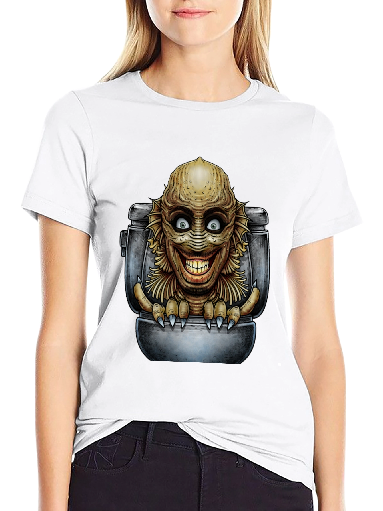 Creature Toilet Humor T-Shirt - Black