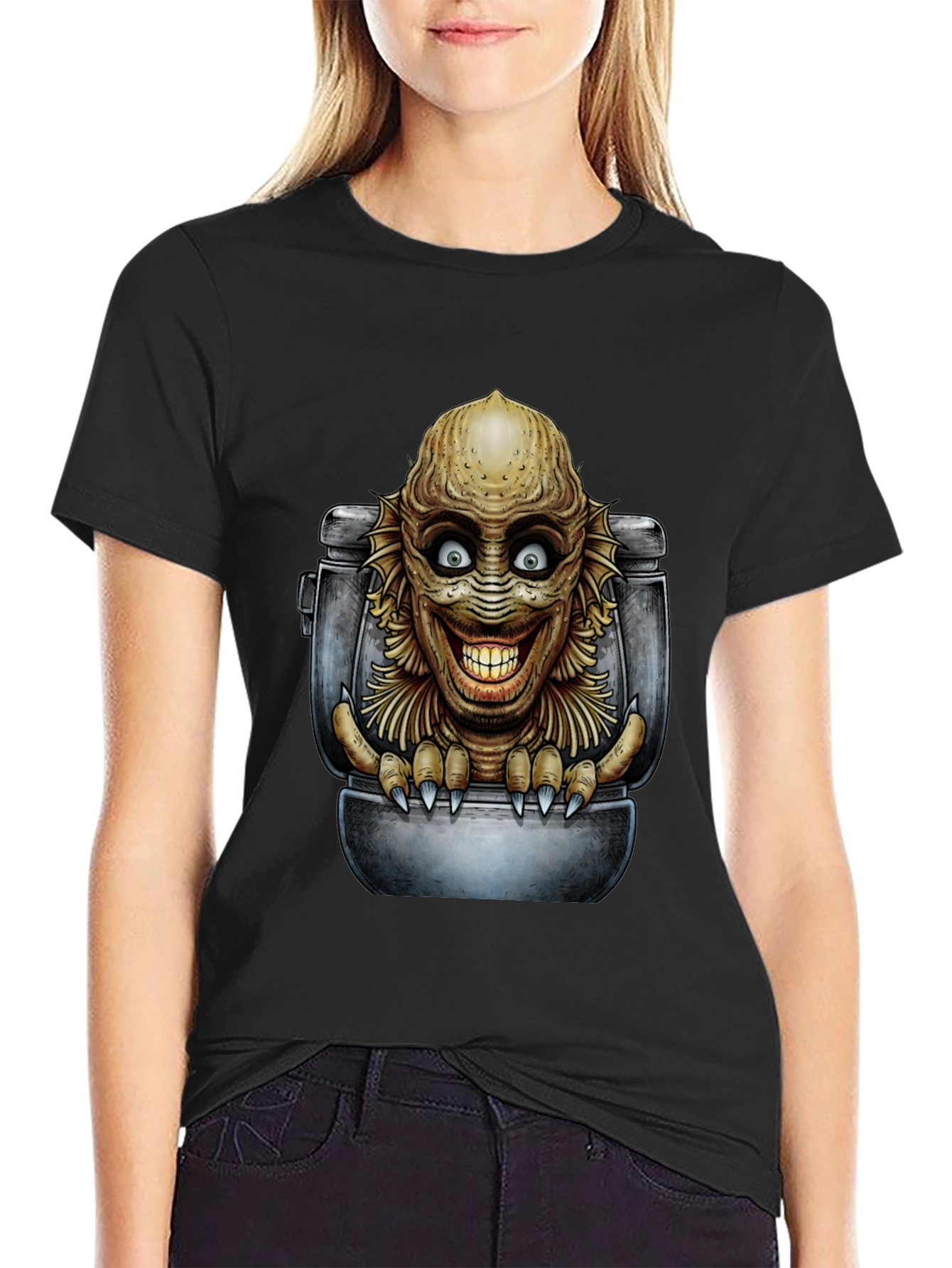Creature Toilet Humor T-Shirt - Black
