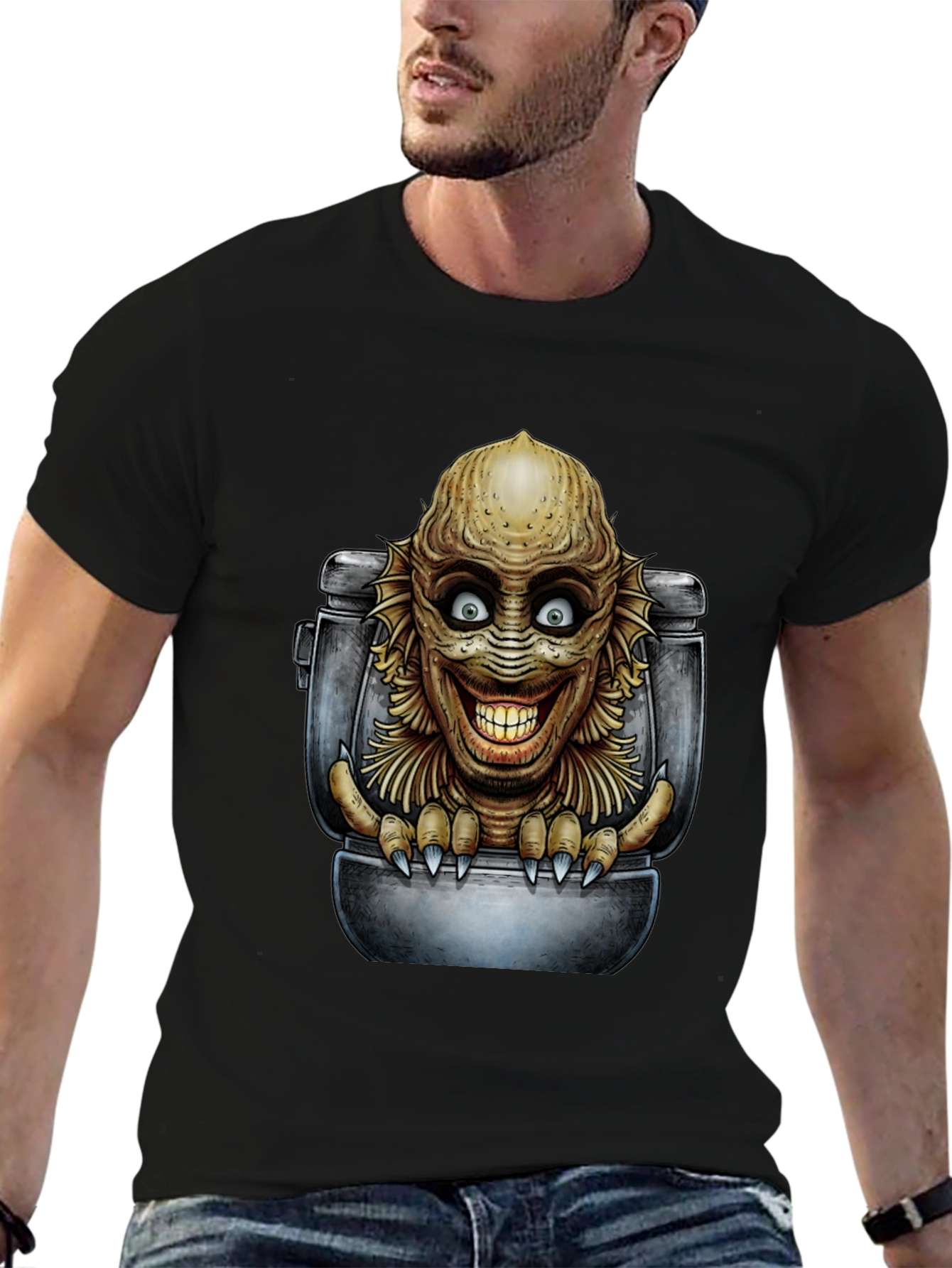 Creature Toilet Humor T-Shirt - Black