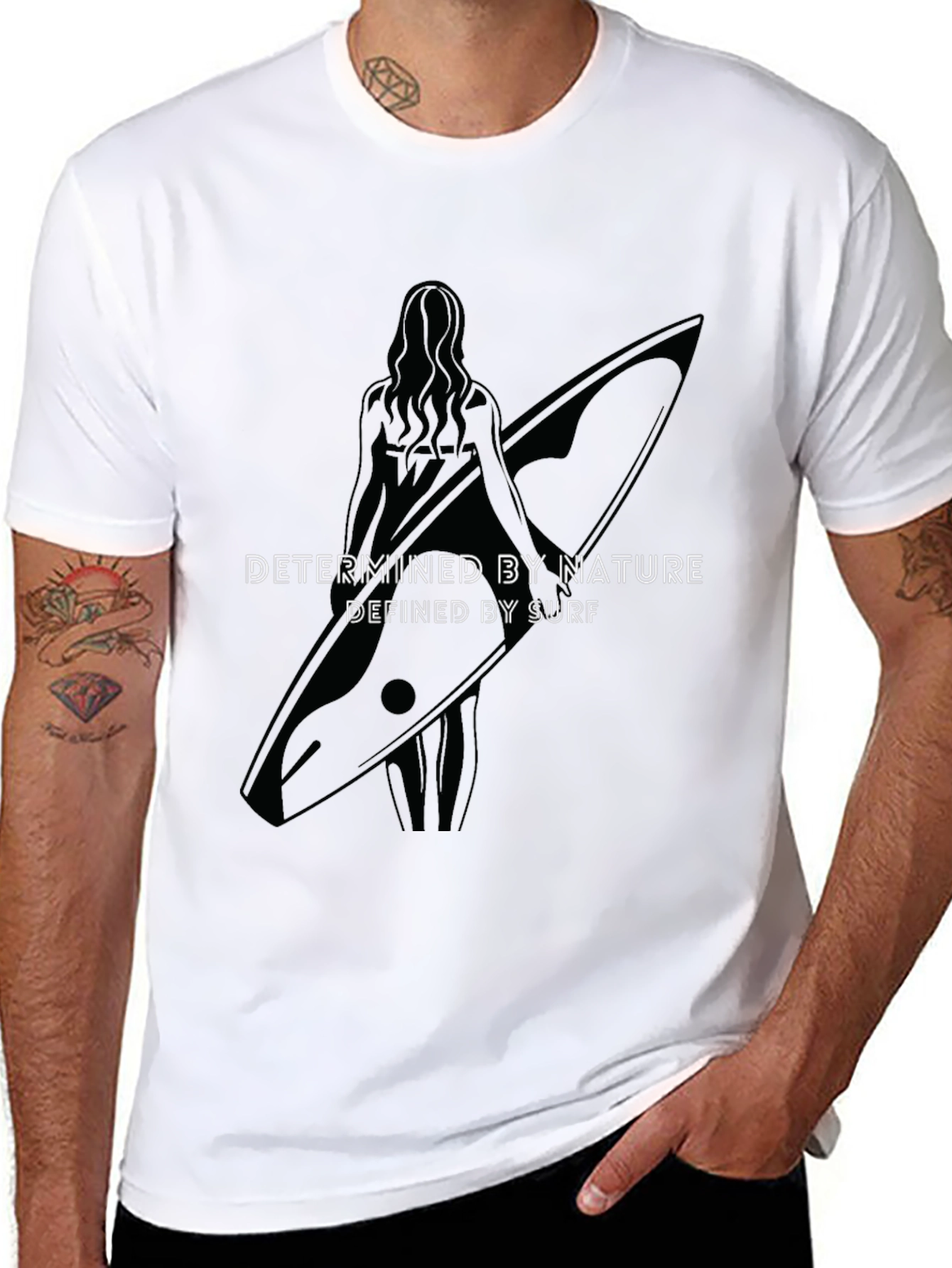 Surfboard Graphic Tee: Determined by Nature