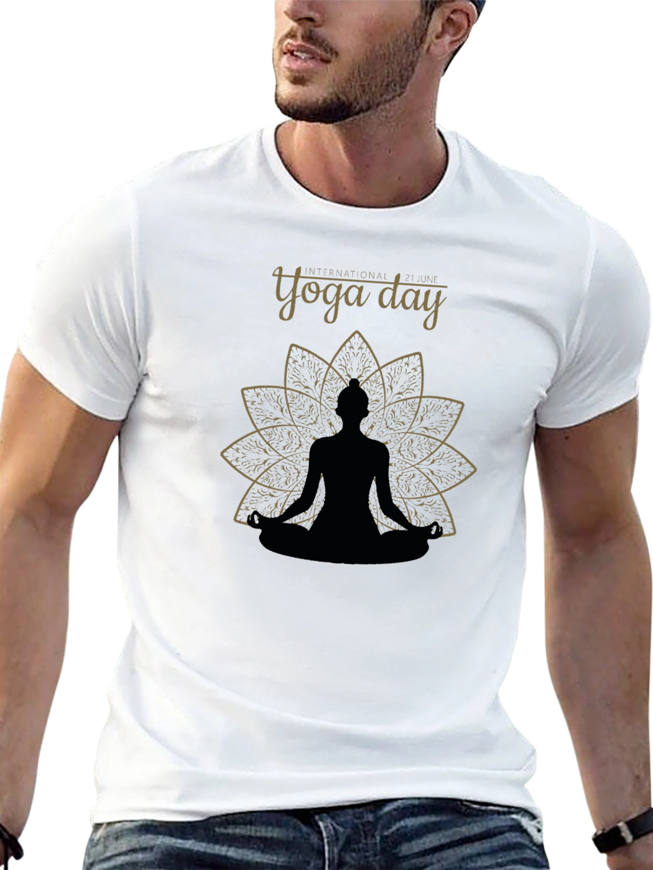 International Yoga Day Black T-Shirt