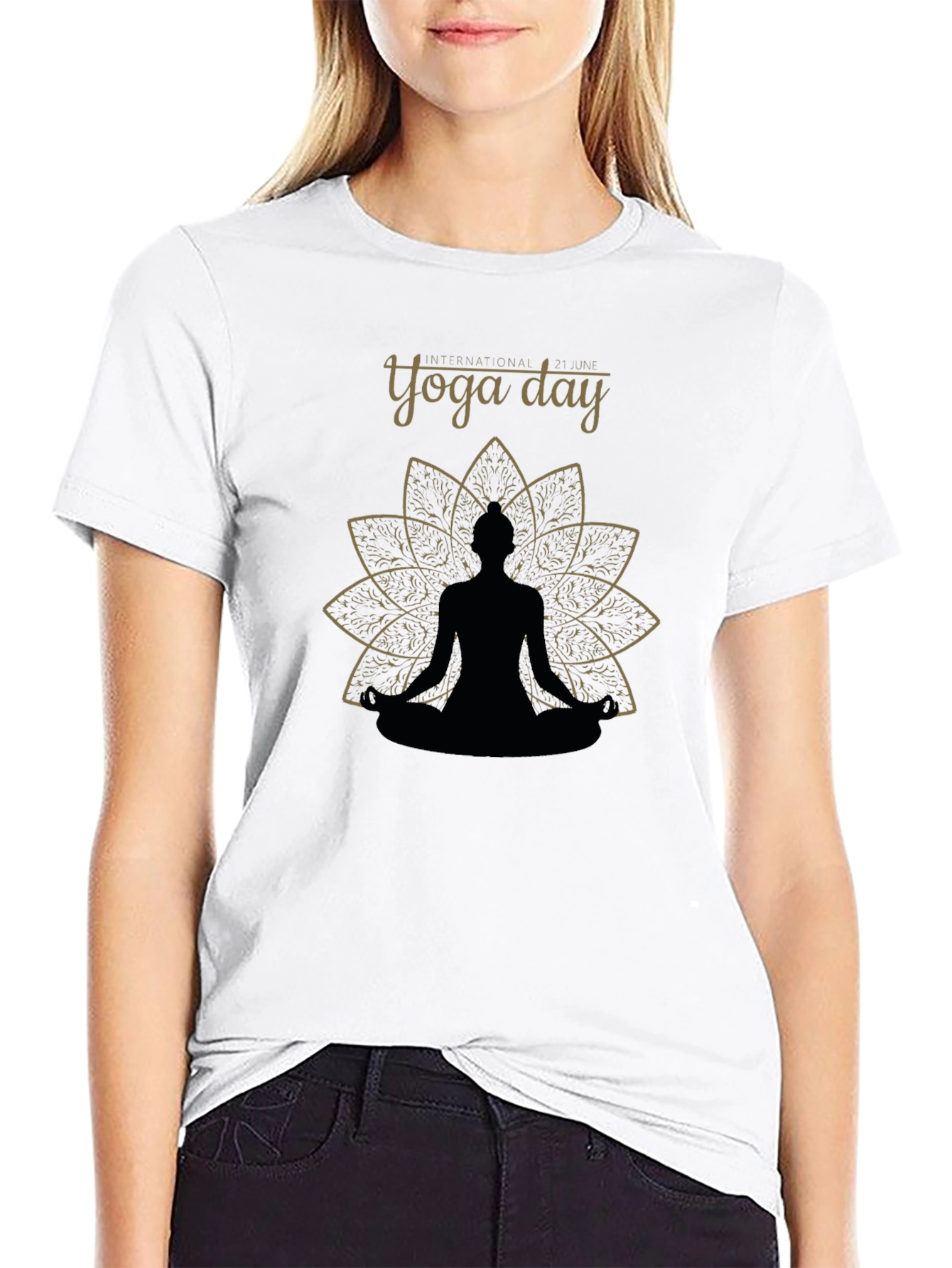 International Yoga Day Black T-Shirt