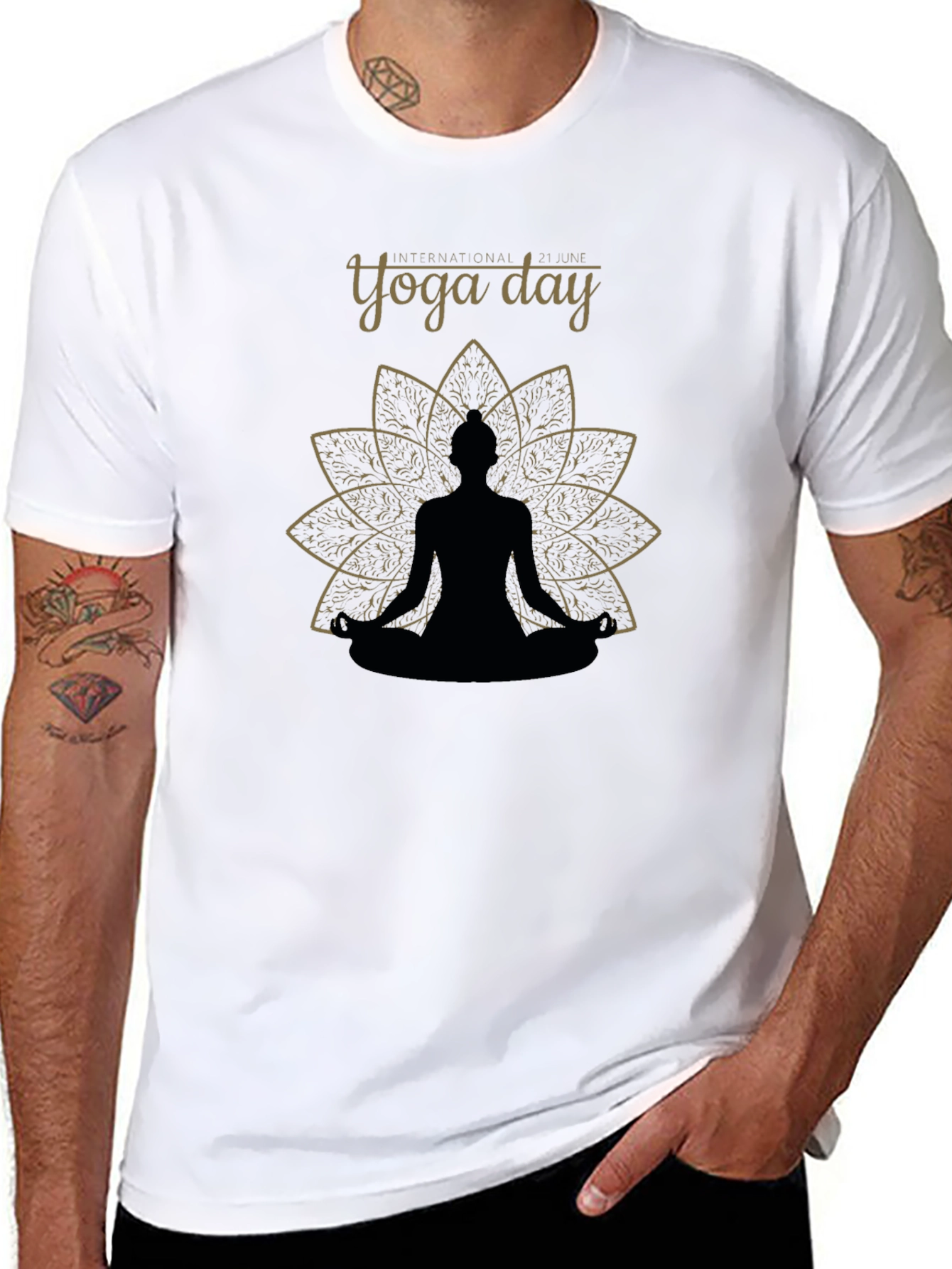 International Yoga Day Black T-Shirt