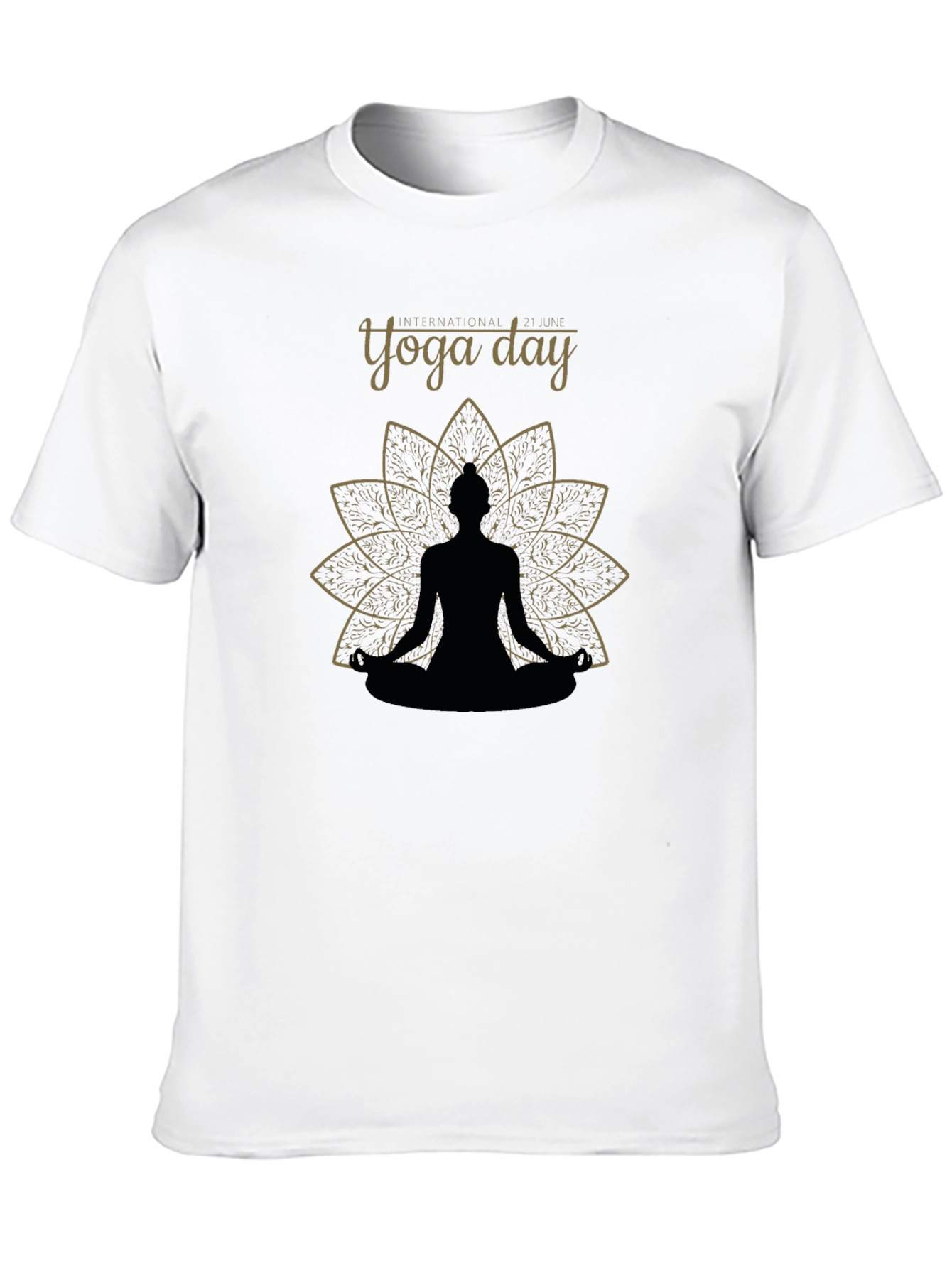 International Yoga Day Black T-Shirt