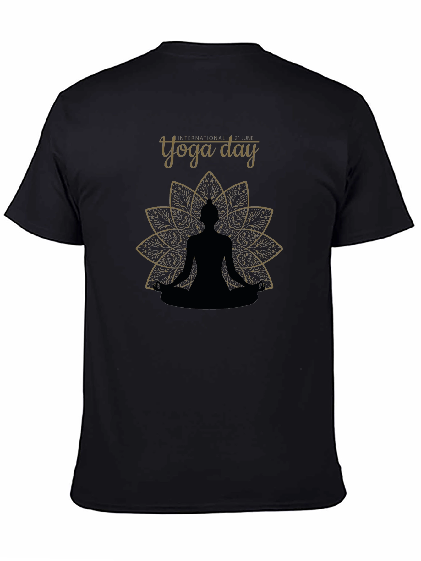International Yoga Day Black T-Shirt