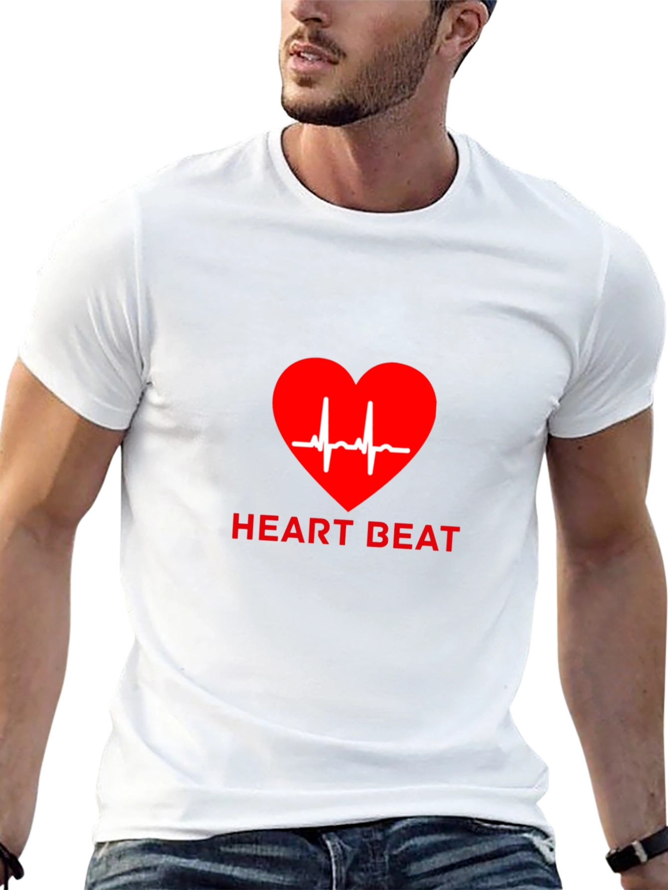 Heartbeat Graphic Tee - Black Casual T-Shirt