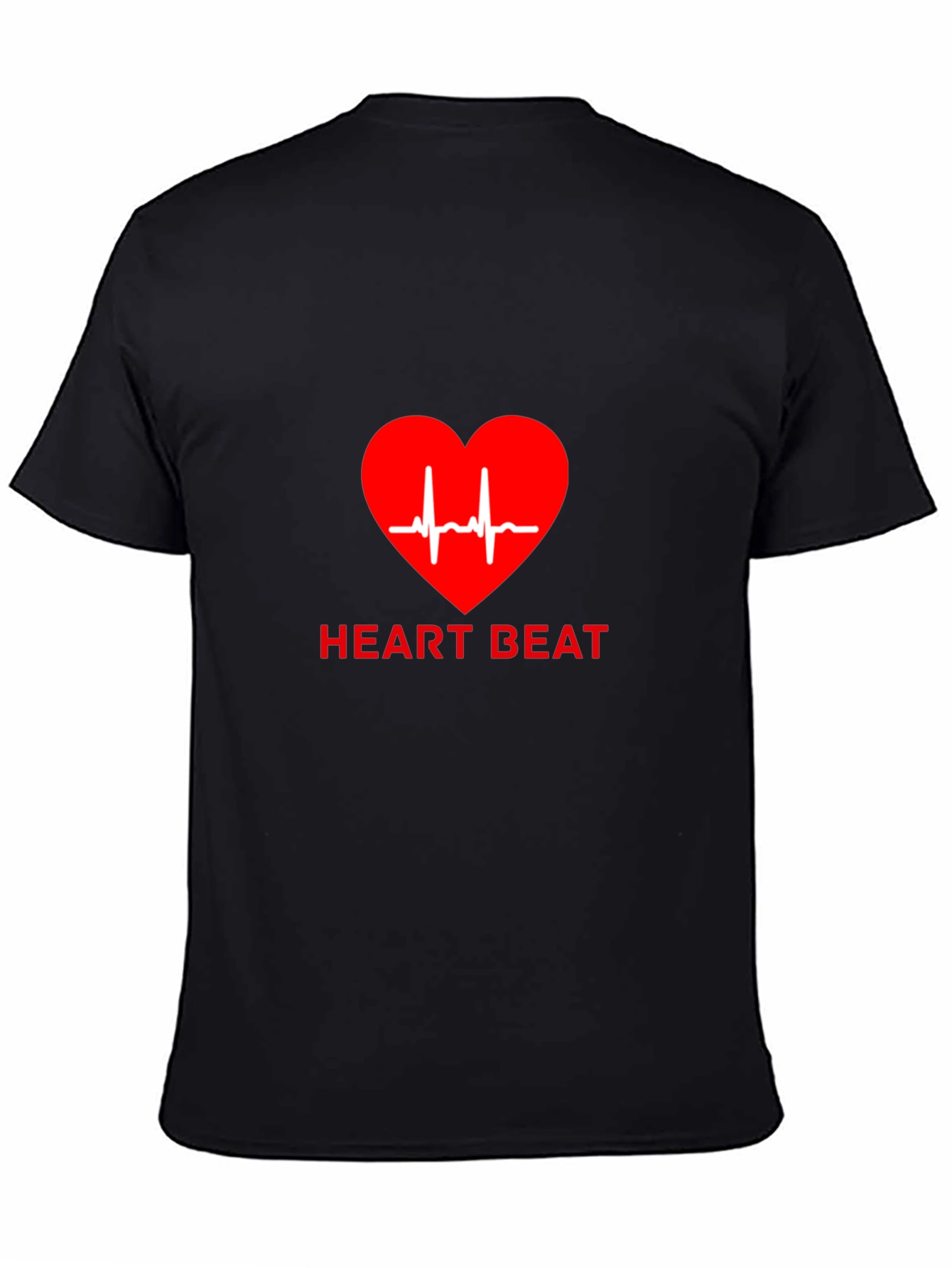 Heartbeat Graphic Tee - Black Casual T-Shirt