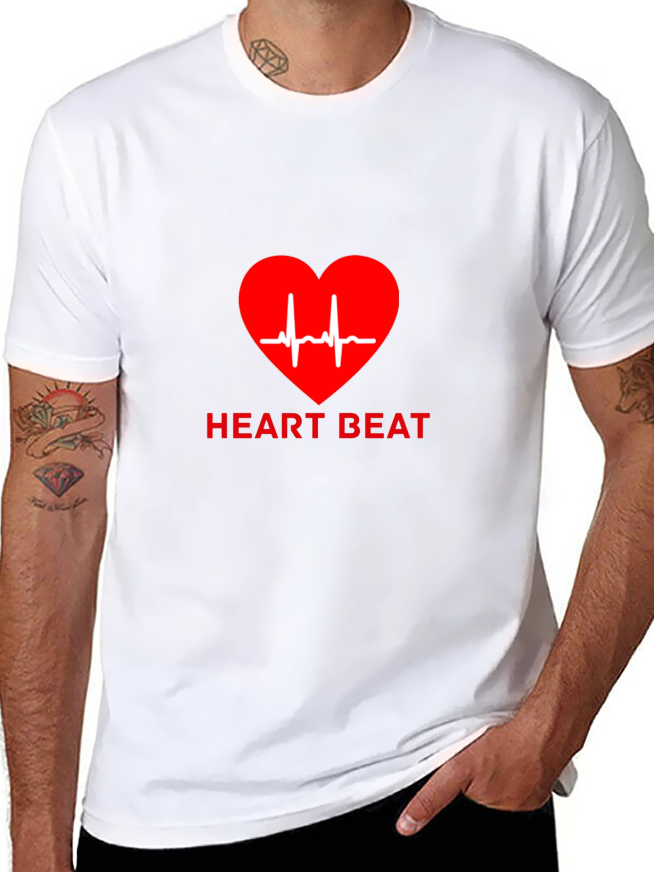 Heartbeat Graphic Tee - Black Casual T-Shirt
