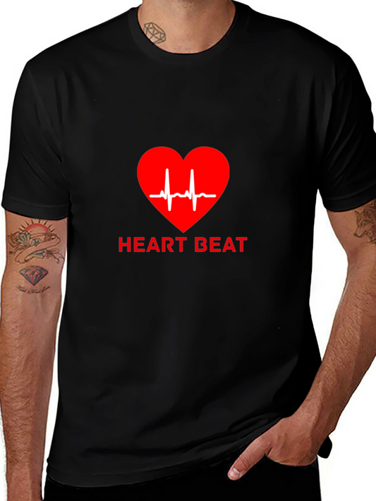 Heartbeat Graphic Tee - Black Casual T-Shirt