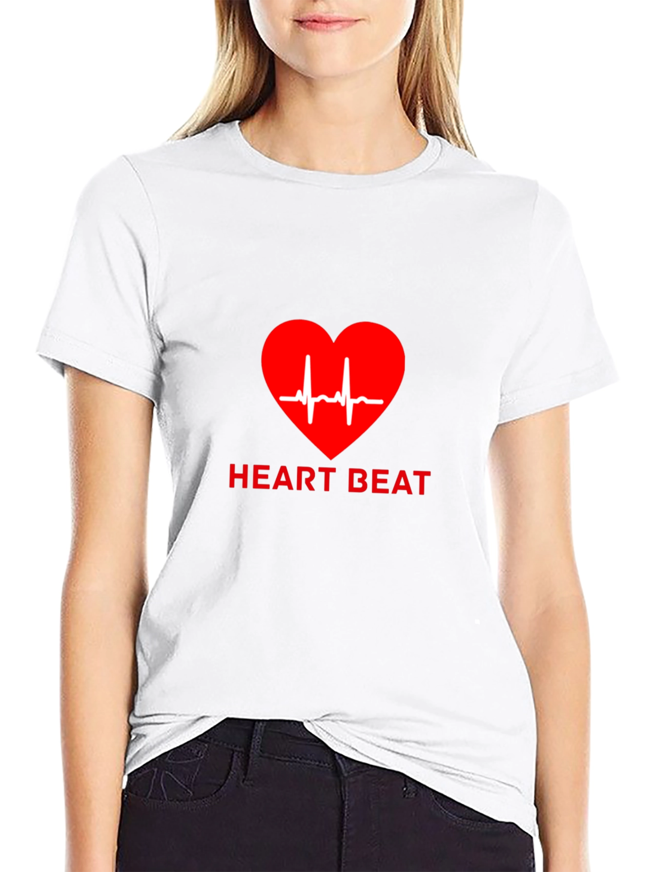 Heartbeat Graphic Tee - Black Casual T-Shirt