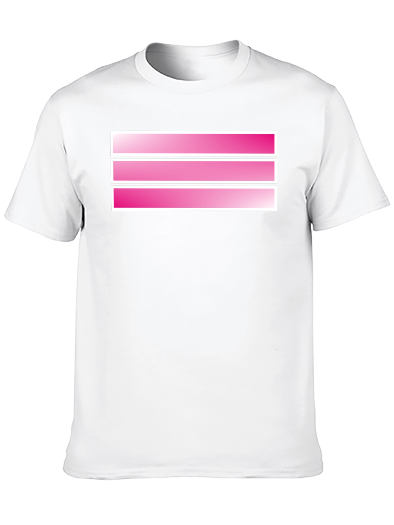 Striped Pink Graphic Tee - Mens Black T-Shirt