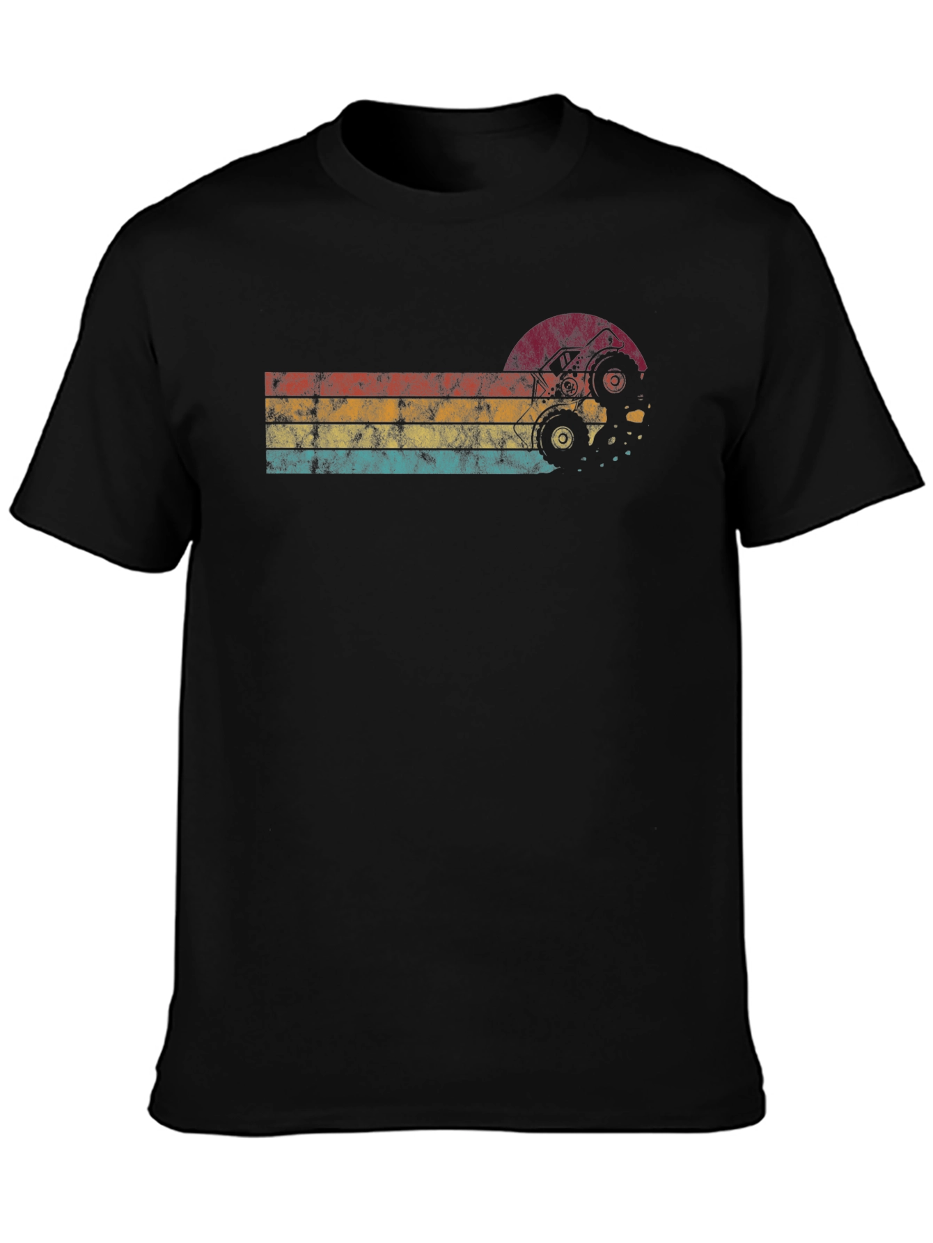 Retro ATV Sunset T-Shirt - Black