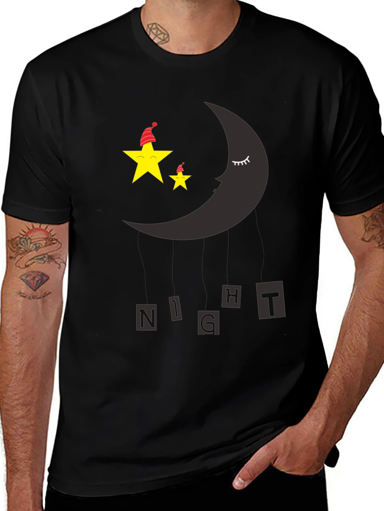Night Sky Sleepy Moon & Stars Graphic Tee