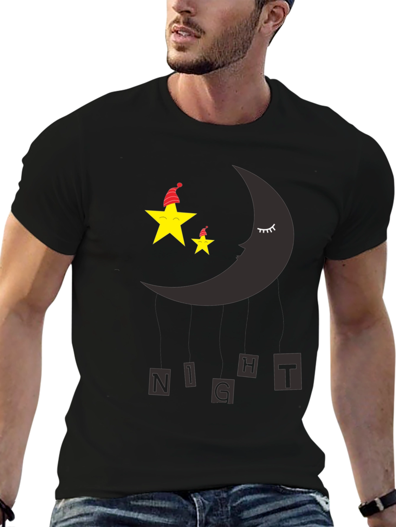 Night Sky Sleepy Moon & Stars Graphic Tee