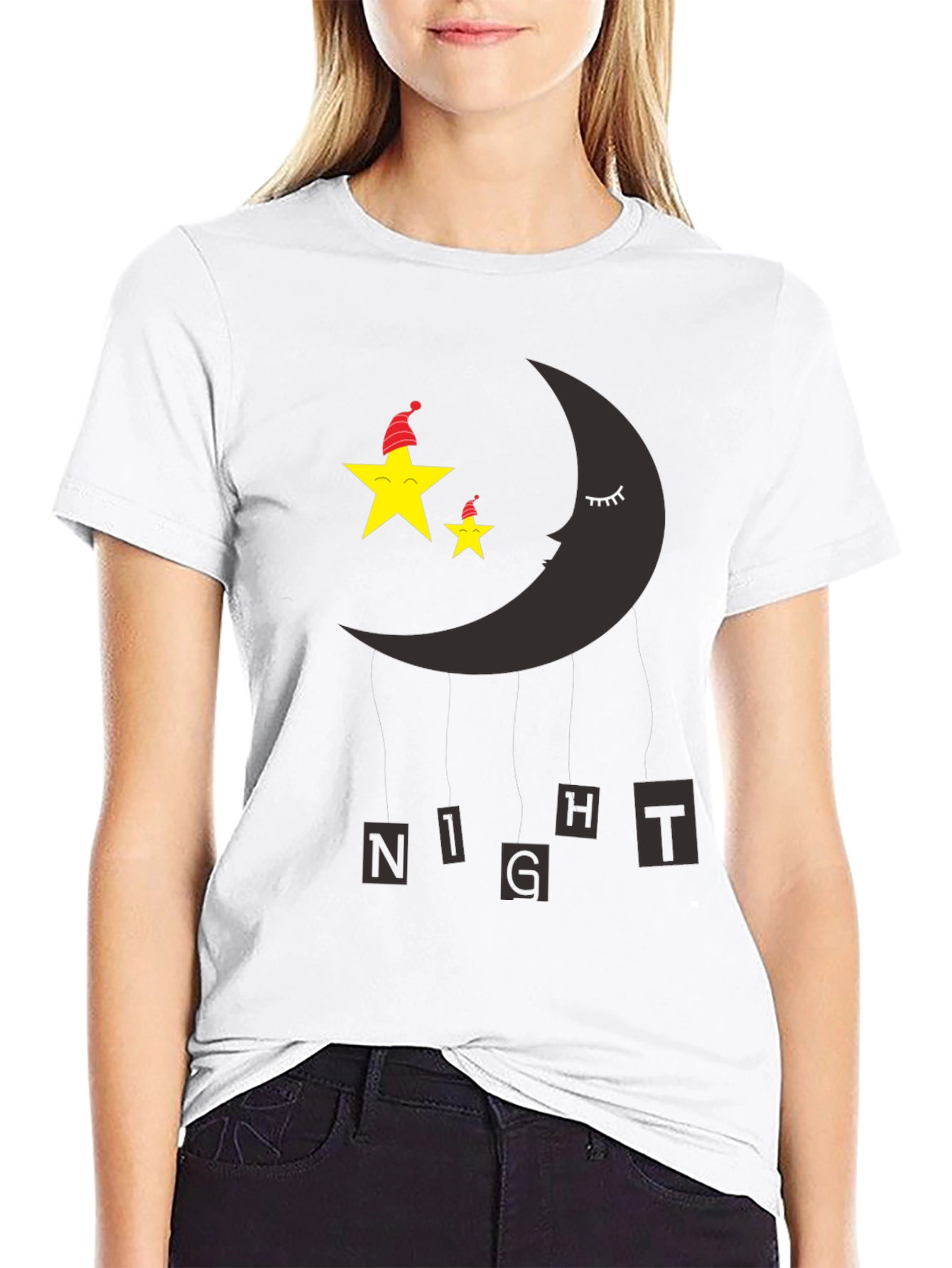 Night Sky Sleepy Moon & Stars Graphic Tee