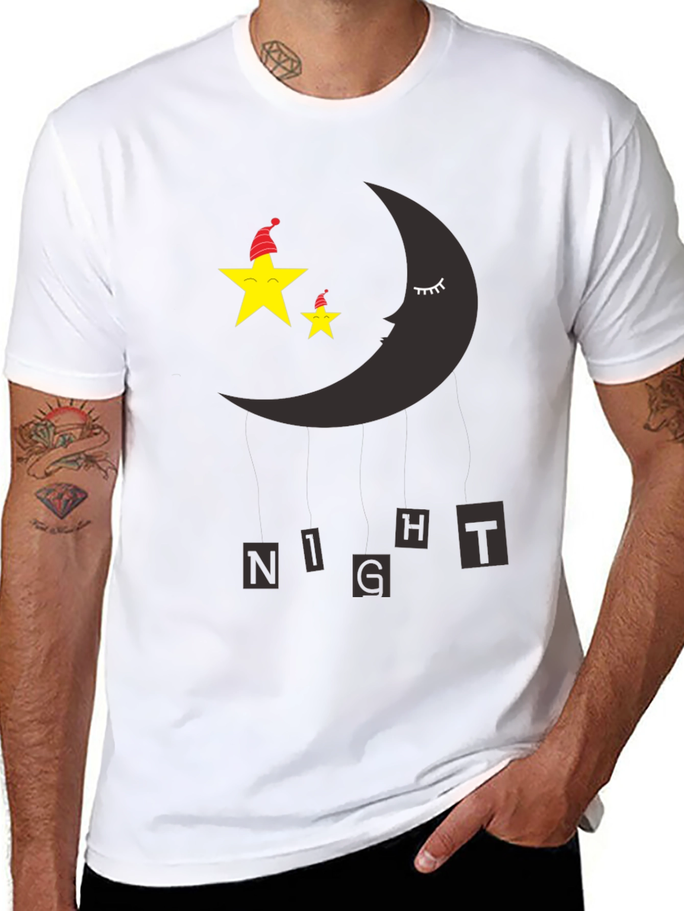Night Sky Sleepy Moon & Stars Graphic Tee