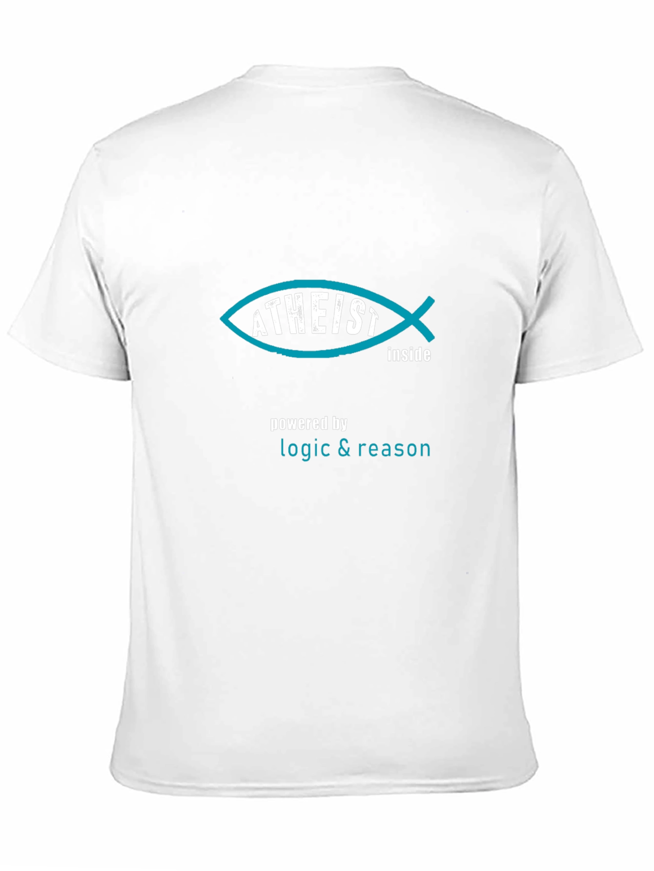 Atheist Fish Inside Black T-Shirt