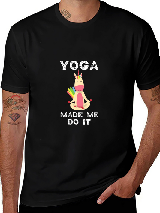 Yoga Unicorn T-Shirt - Made Me Do It Funny Meditating Tee