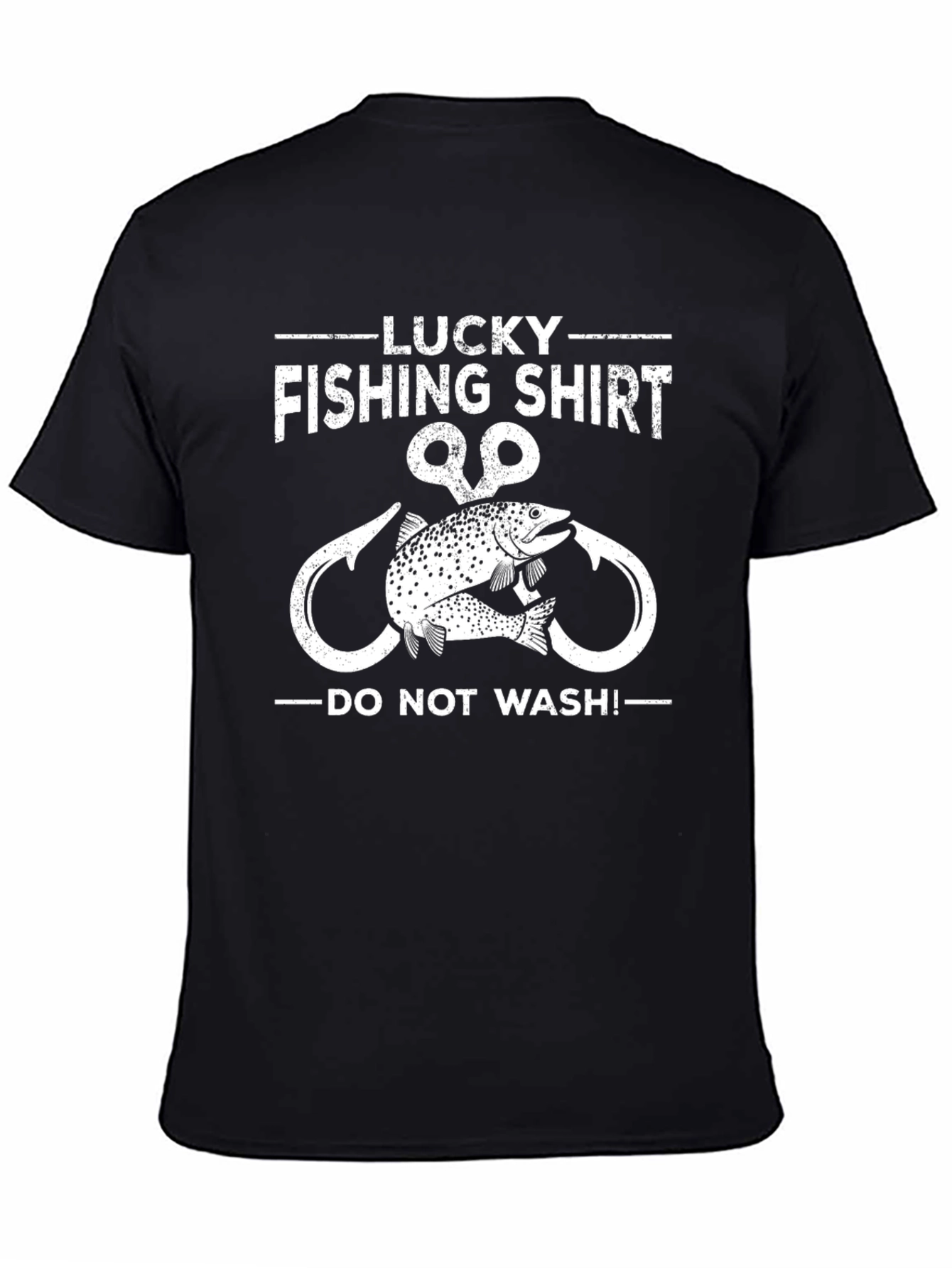 Lucky Fishing Shirt - Mens Black Graphic Tee