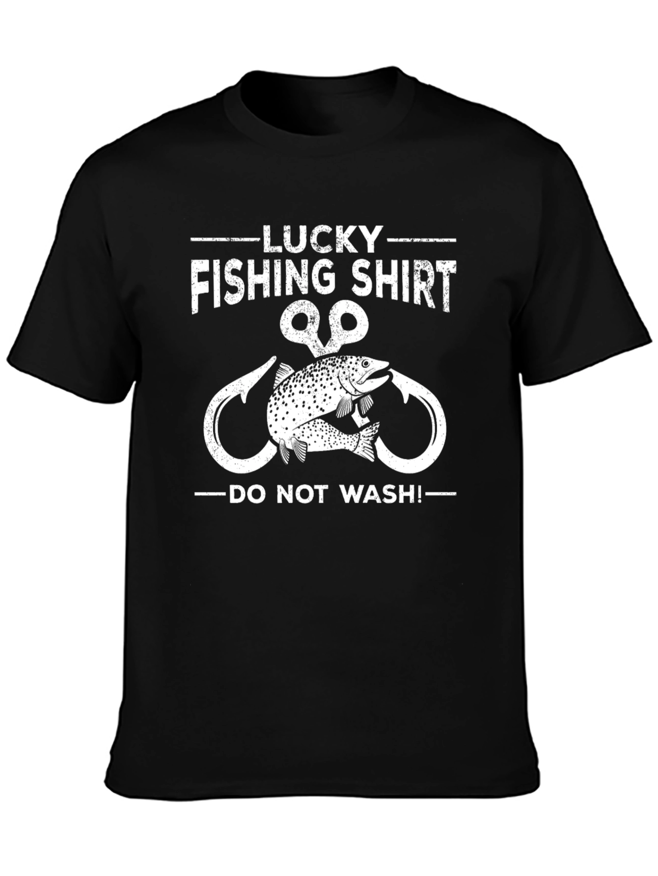 Lucky Fishing Shirt - Mens Black Graphic Tee