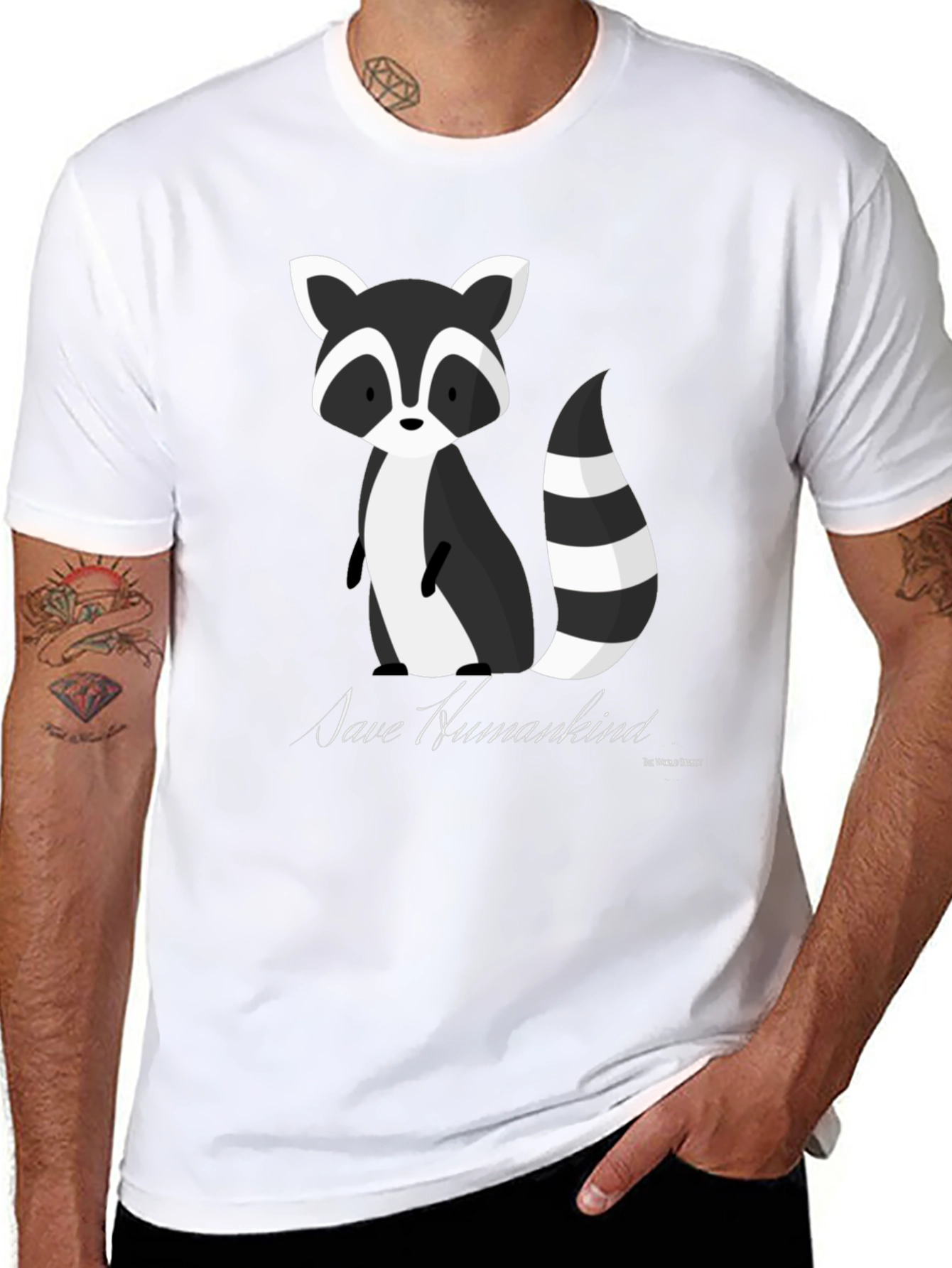 Save Humankind Raccoon Graphic Tee - Black