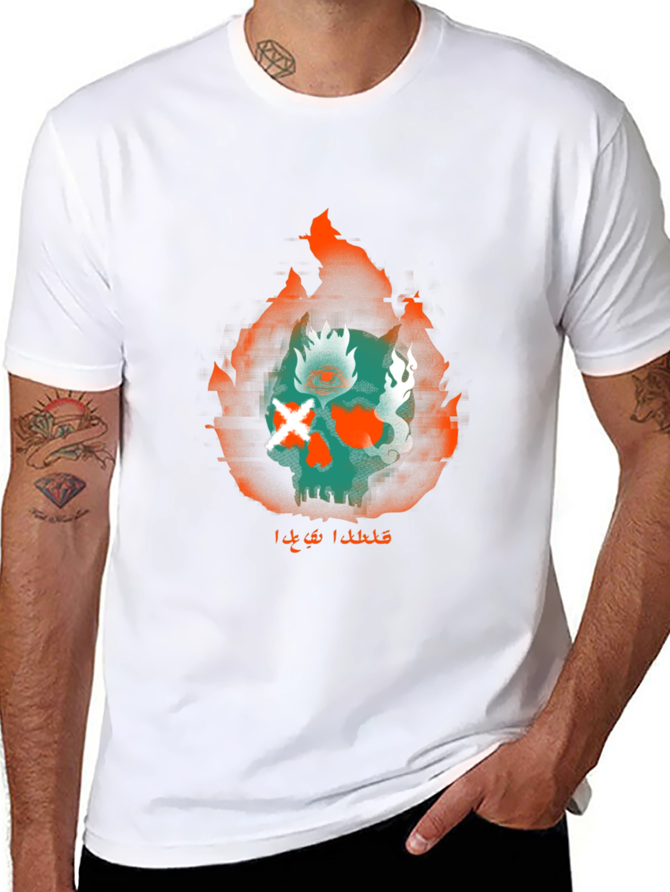 Fiery Skull Graphic Tee - Urban Style Black T-Shirt